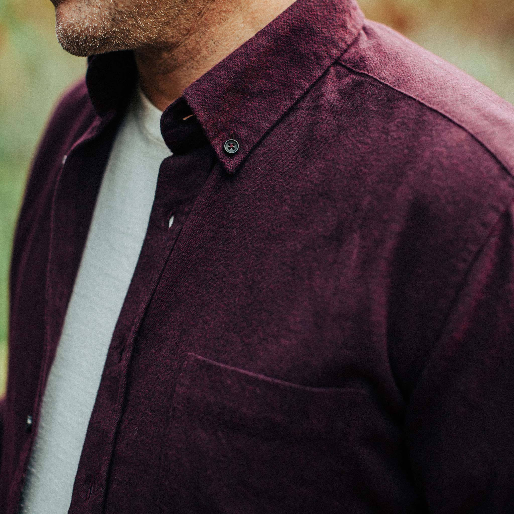 The Jack in Maroon Brushed Oxford - Image 3