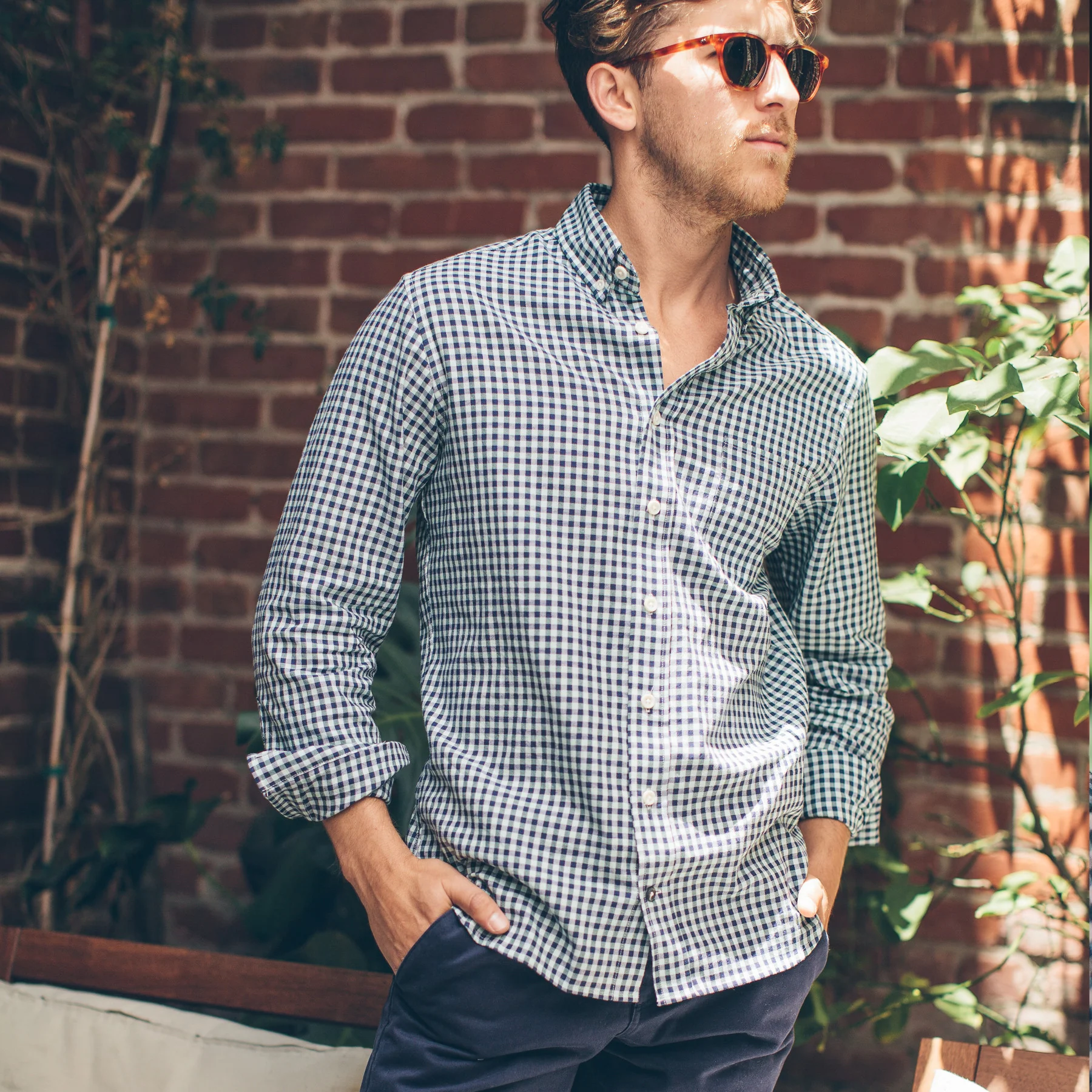 The Jack in Mint Gingham Oxford - Image 2