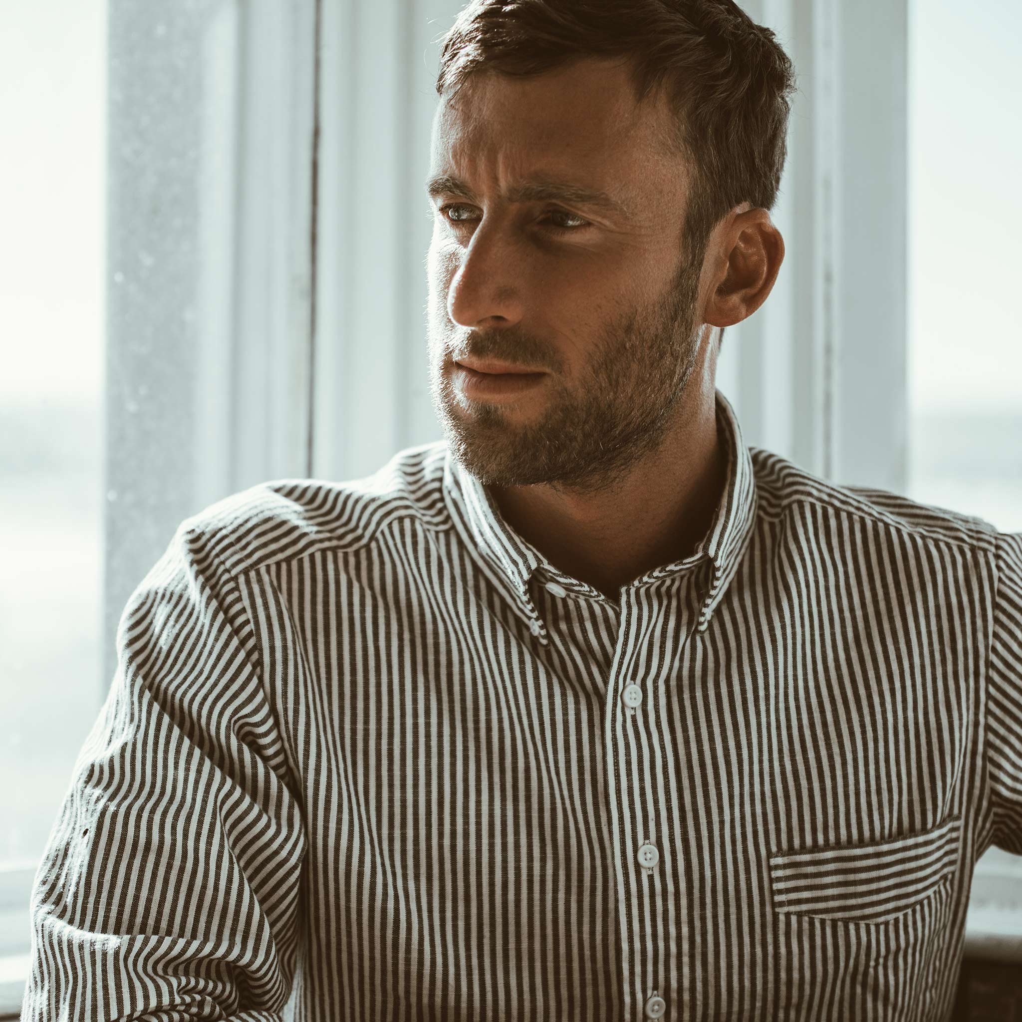 The Jack in Natural Striped Chambray - Image 2