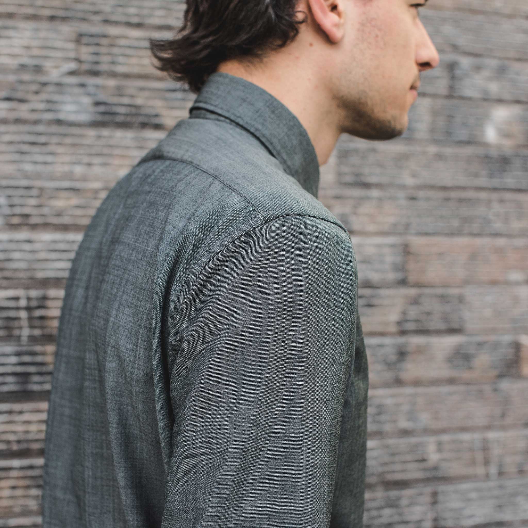 The Merino Jack in Stone Green Chambray - Image 3