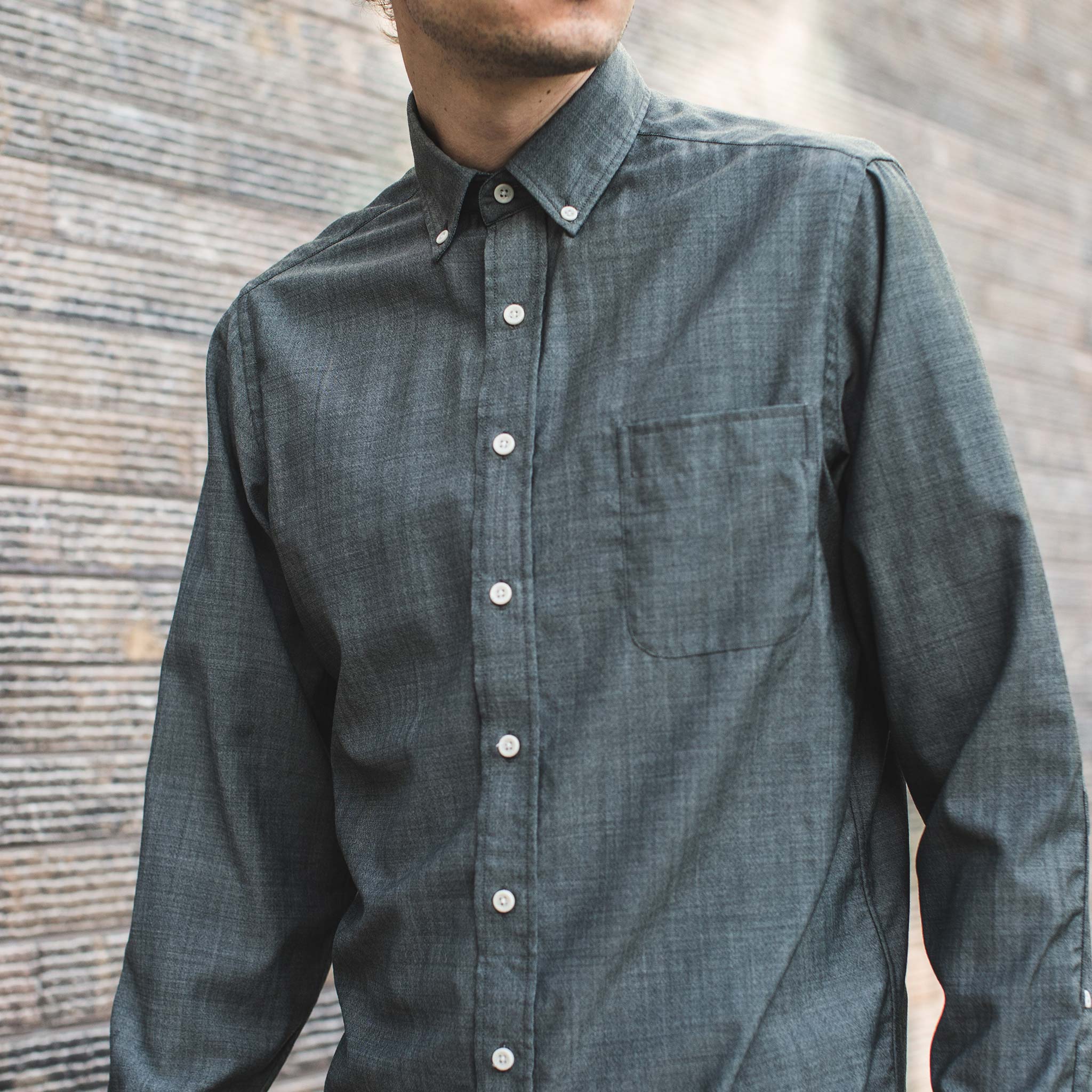 The Merino Jack in Stone Green Chambray - Image 4