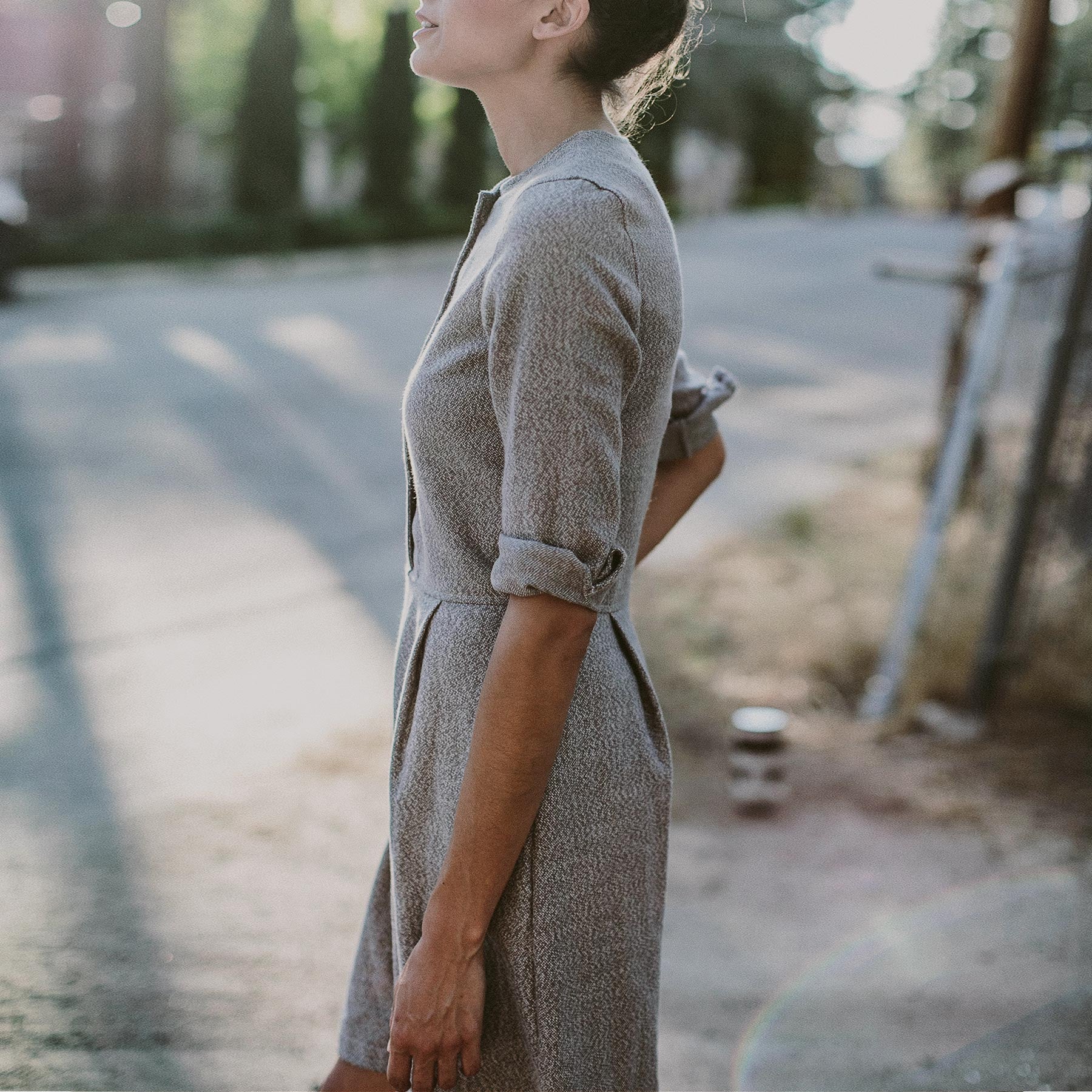 The Juniper Dress in Charcoal Brushed Melange - Image 4