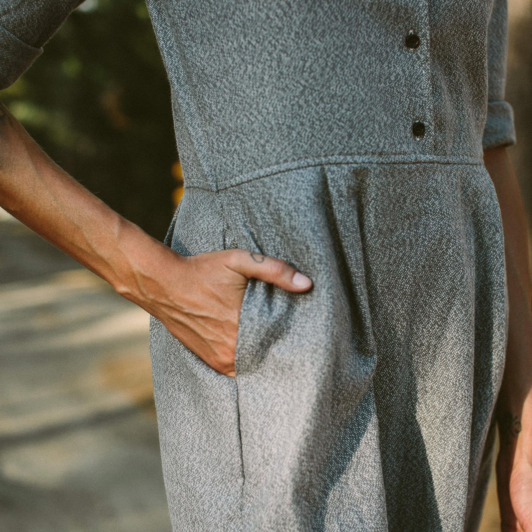 The Juniper Dress in Charcoal Brushed Melange - Image 5