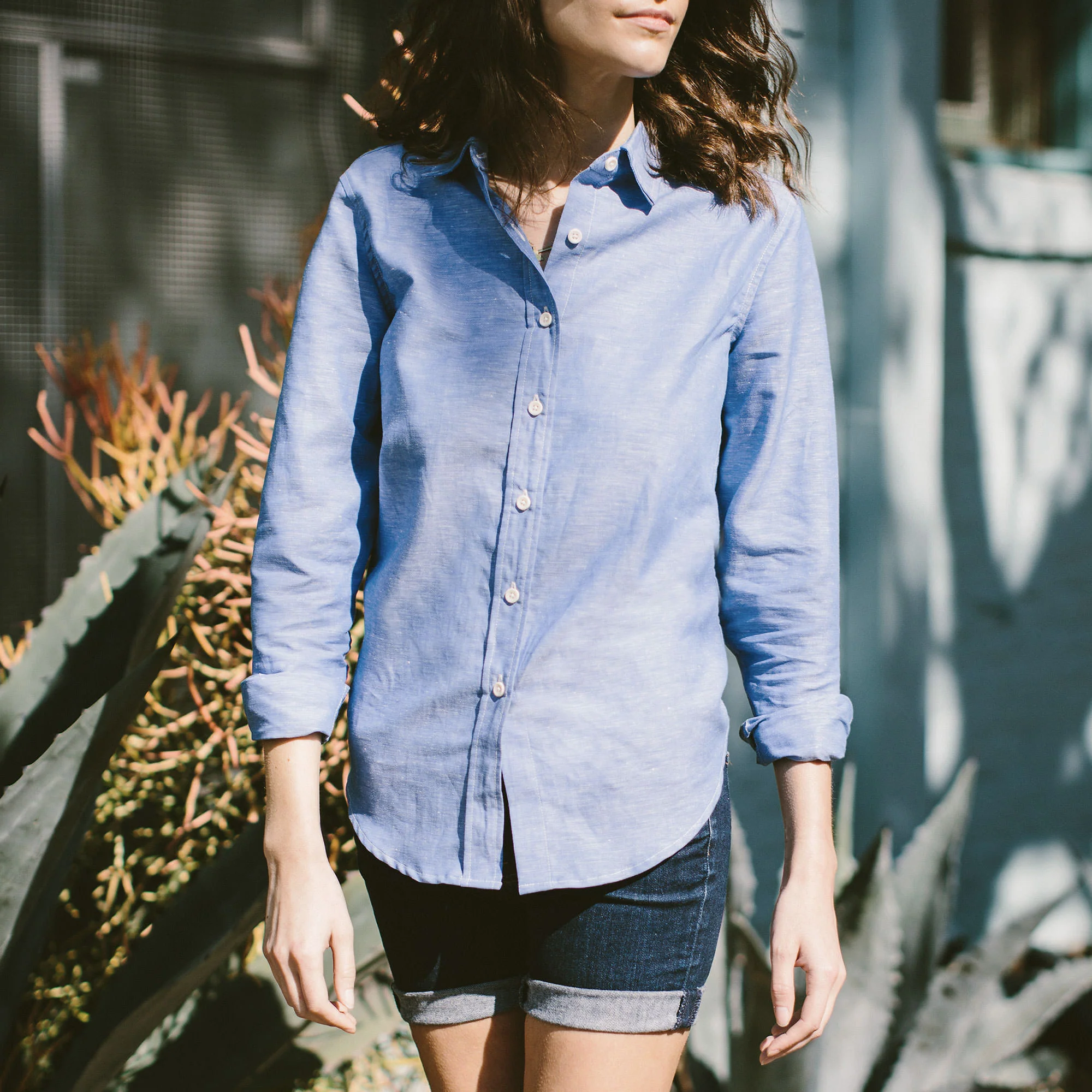 The Katherine in Azure Cotton & Linen - Image 4