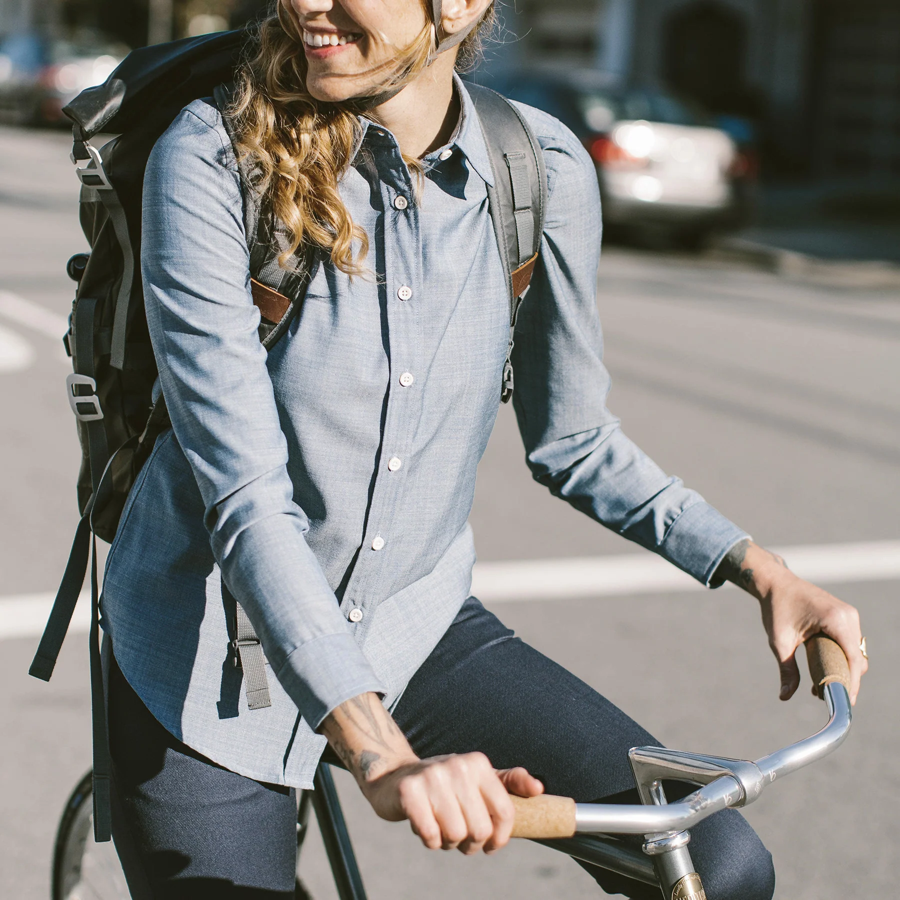 The Katherine in Blue Merino 4S Chambray - Image 2
