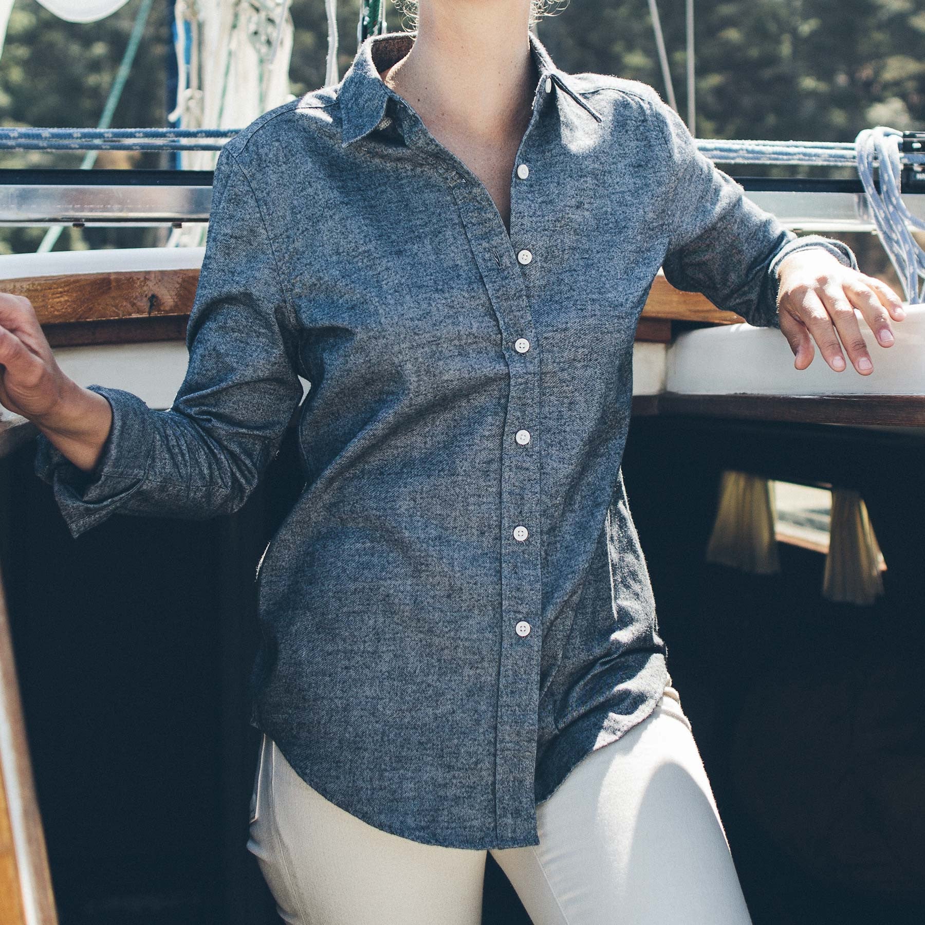 The Katherine in Charcoal Brushed Cotton - Image 4