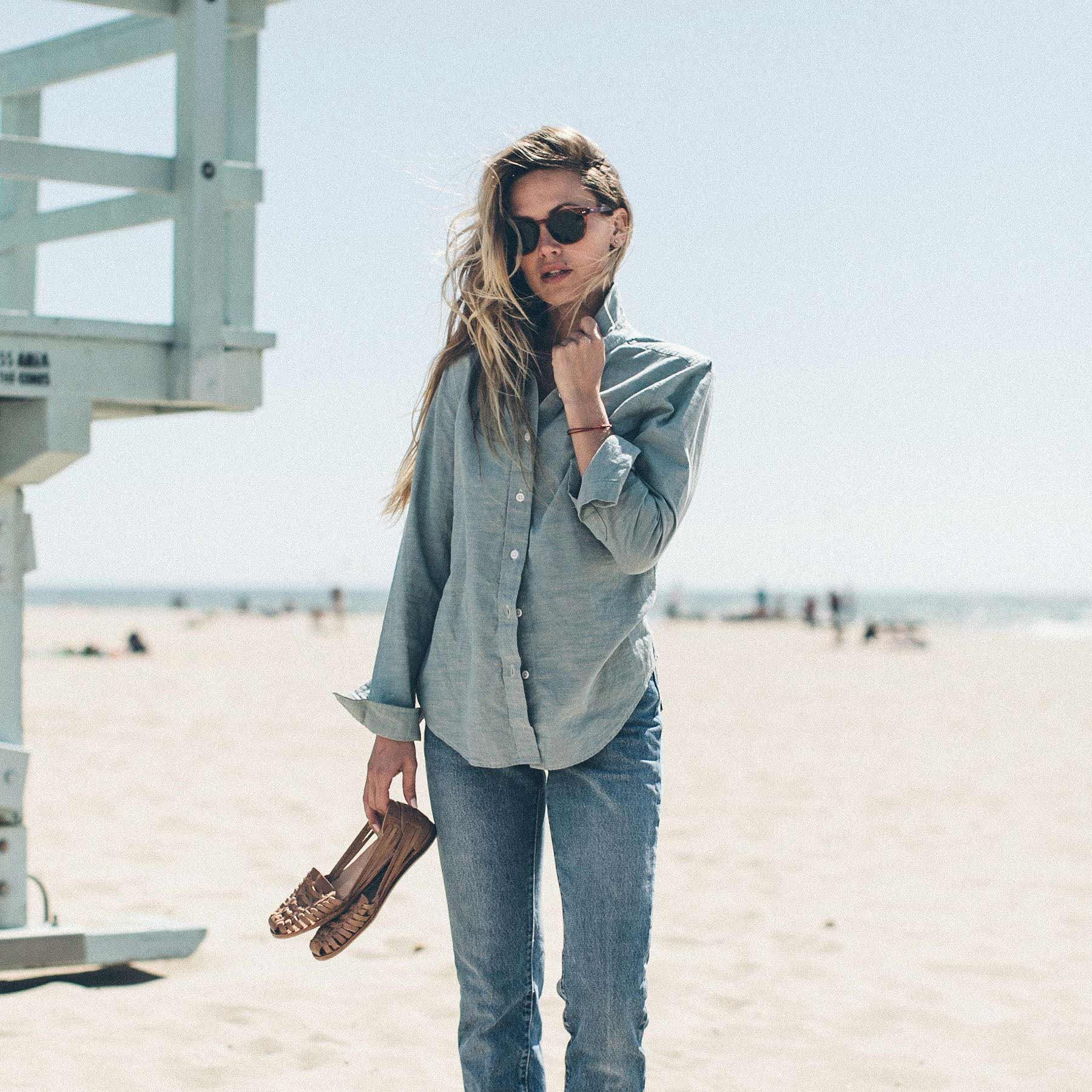 The Katherine in Seafoam Cotton Linen - Image 2
