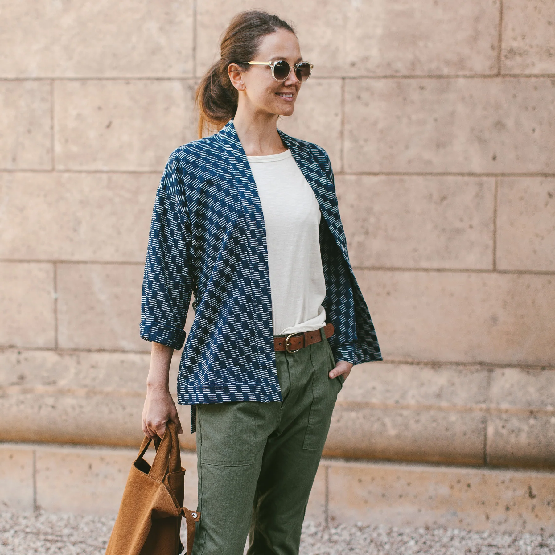 The Kimono in Indigo Dyed Jacquard - Image 3
