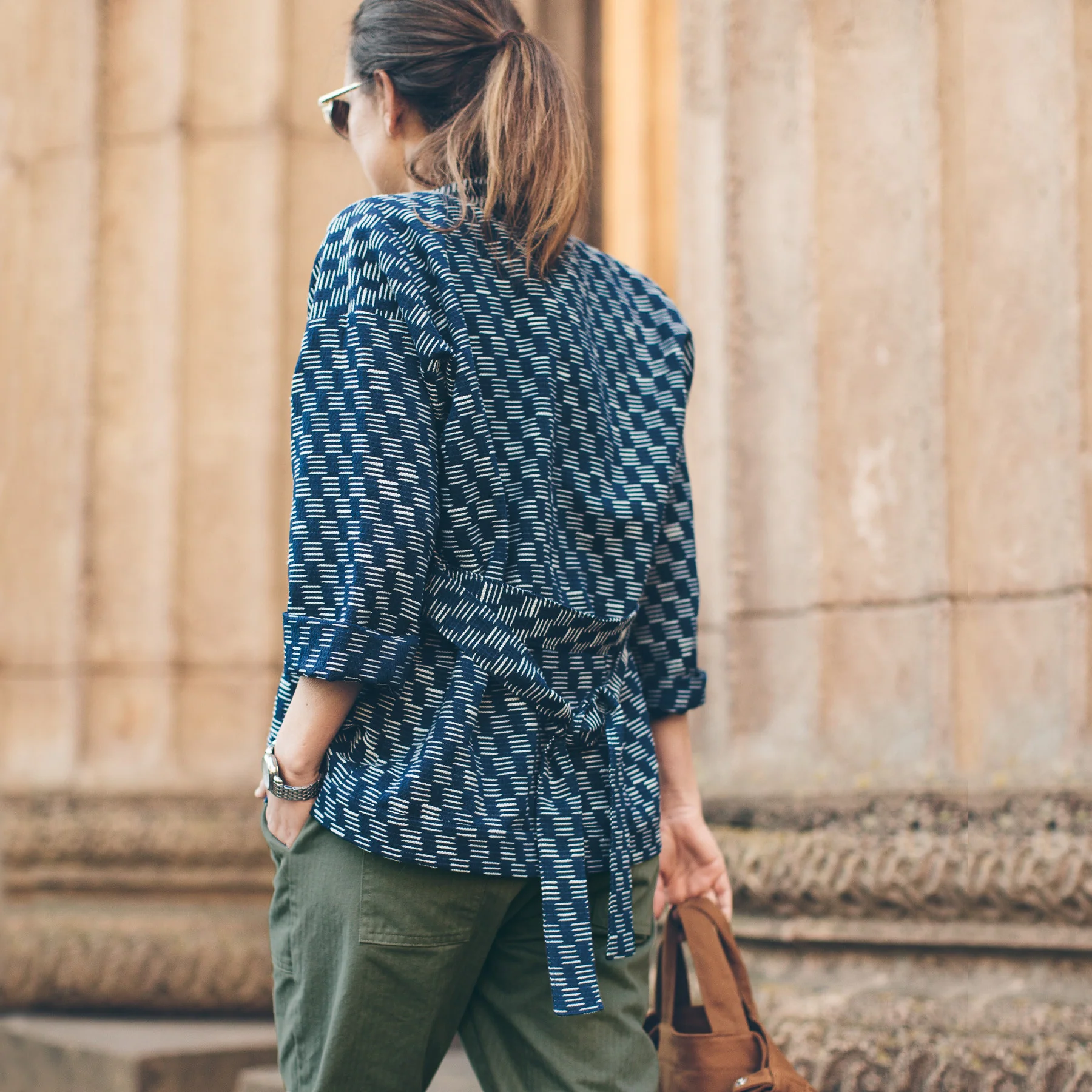 The Kimono in Indigo Dyed Jacquard - Image 4