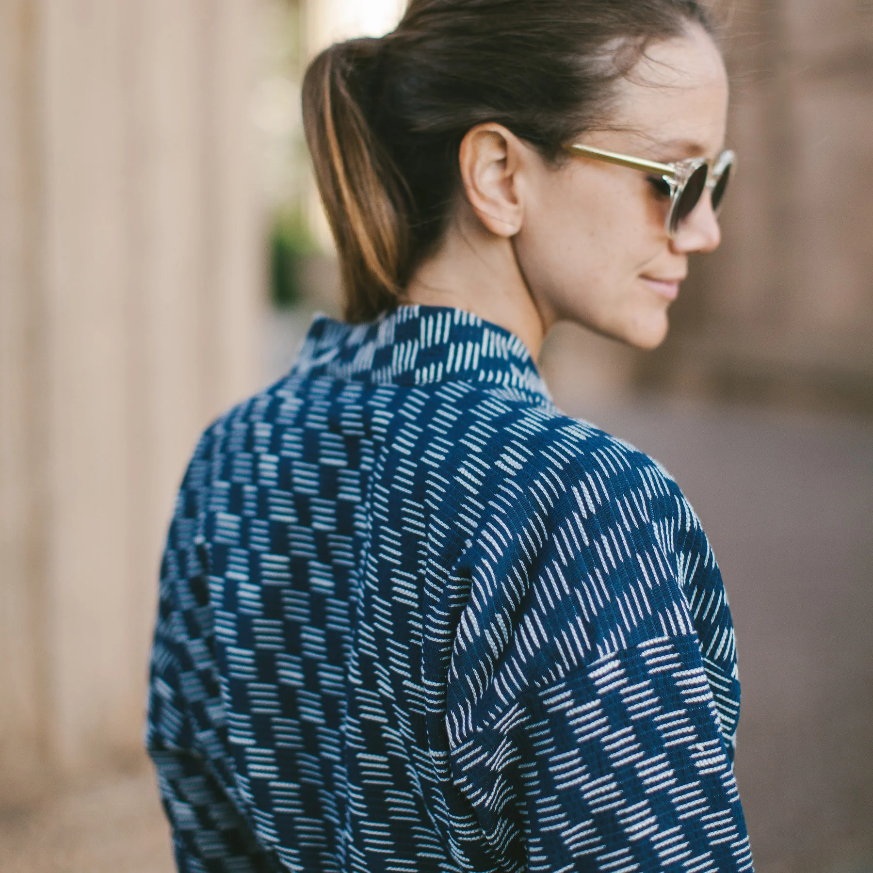 The Kimono in Indigo Dyed Jacquard - Image 6