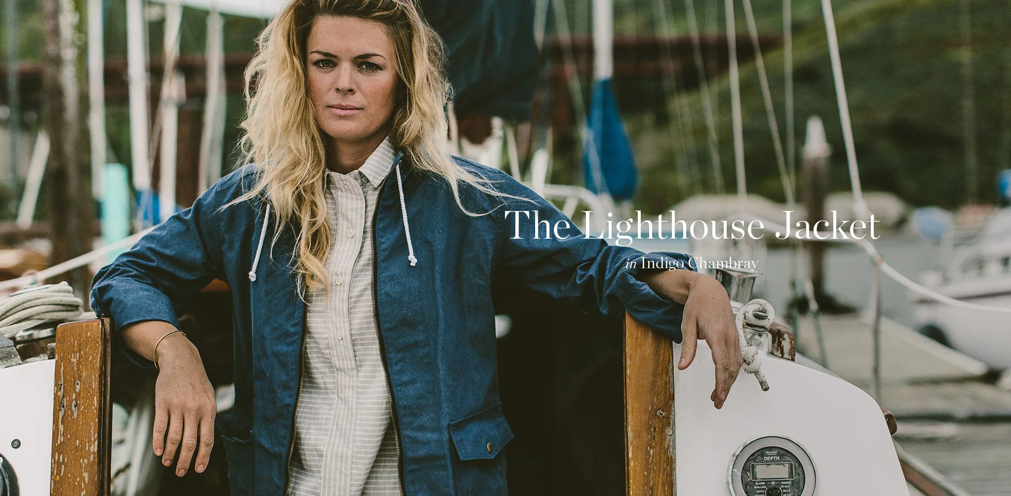 The Lighthouse Jacket in Indigo Chambray - Image 9