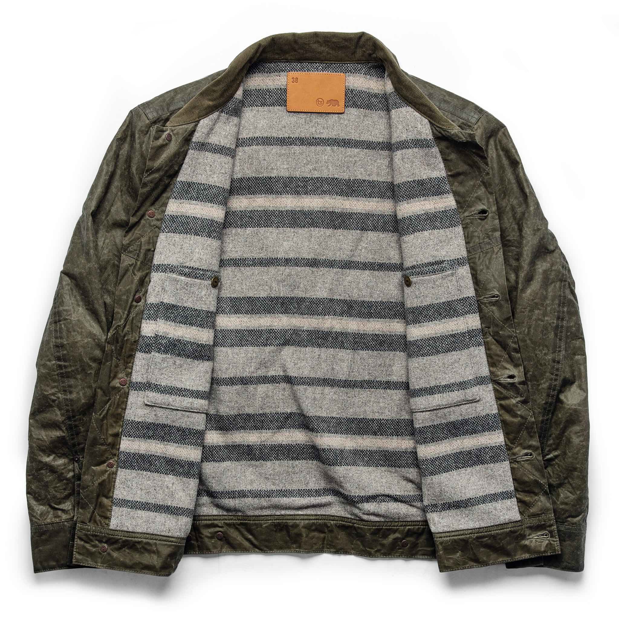 The Lined Long Haul Jacket in Olive Waxed Canvas - Image 14