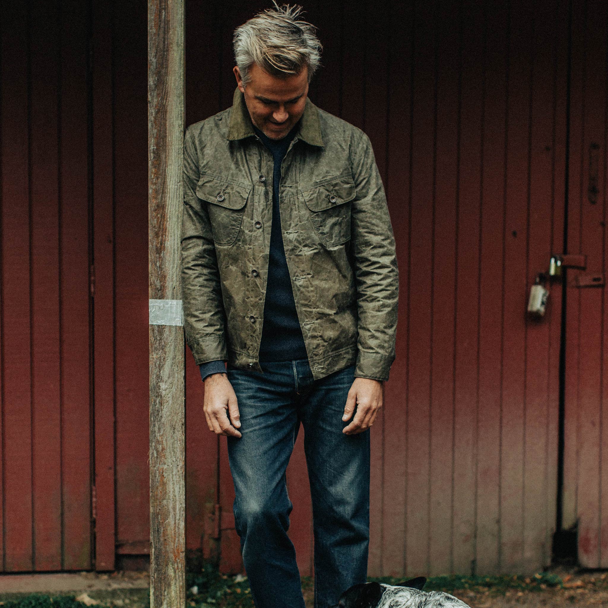 The Lined Long Haul Jacket in Olive Waxed Canvas - Image 2