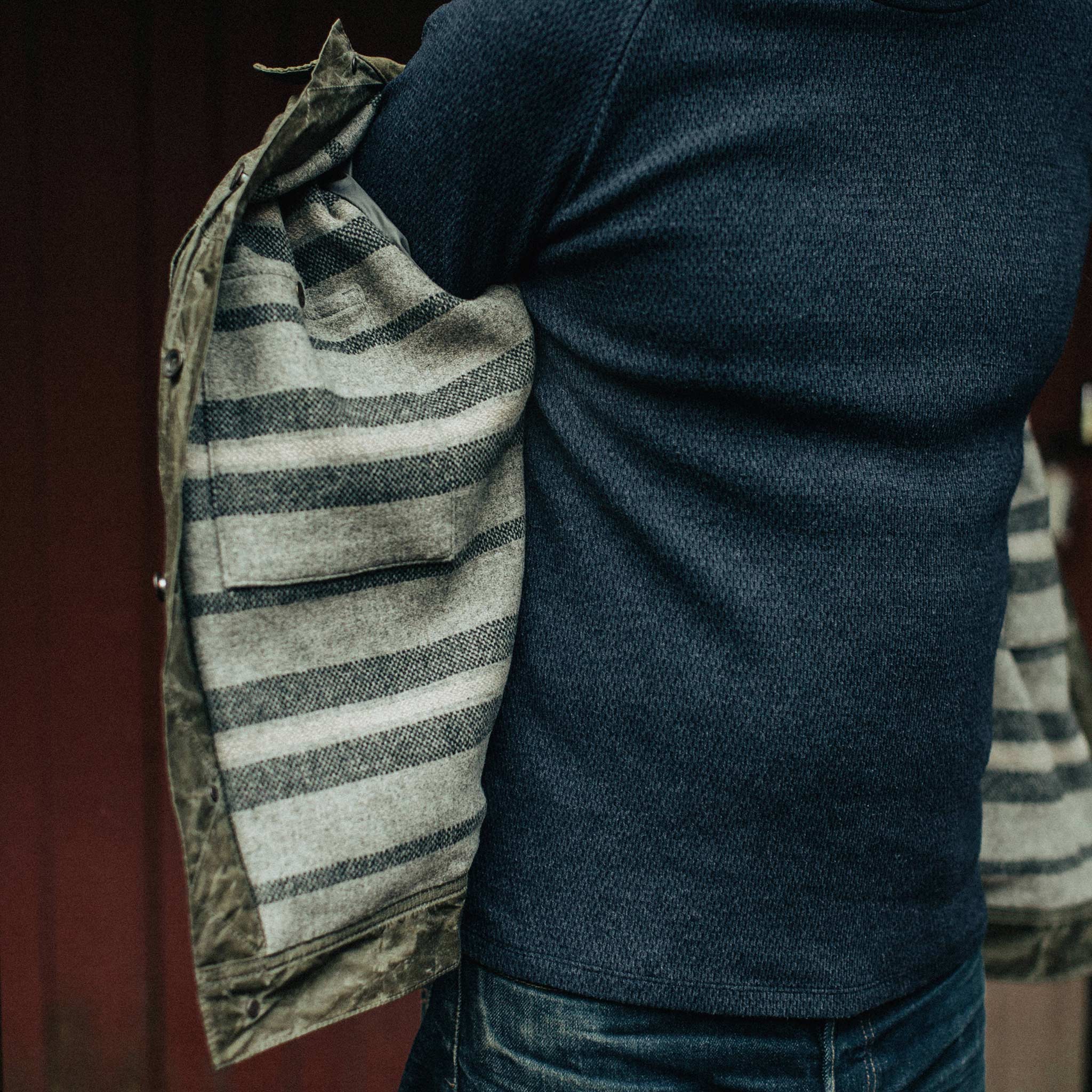 The Lined Long Haul Jacket in Olive Waxed Canvas - Image 3