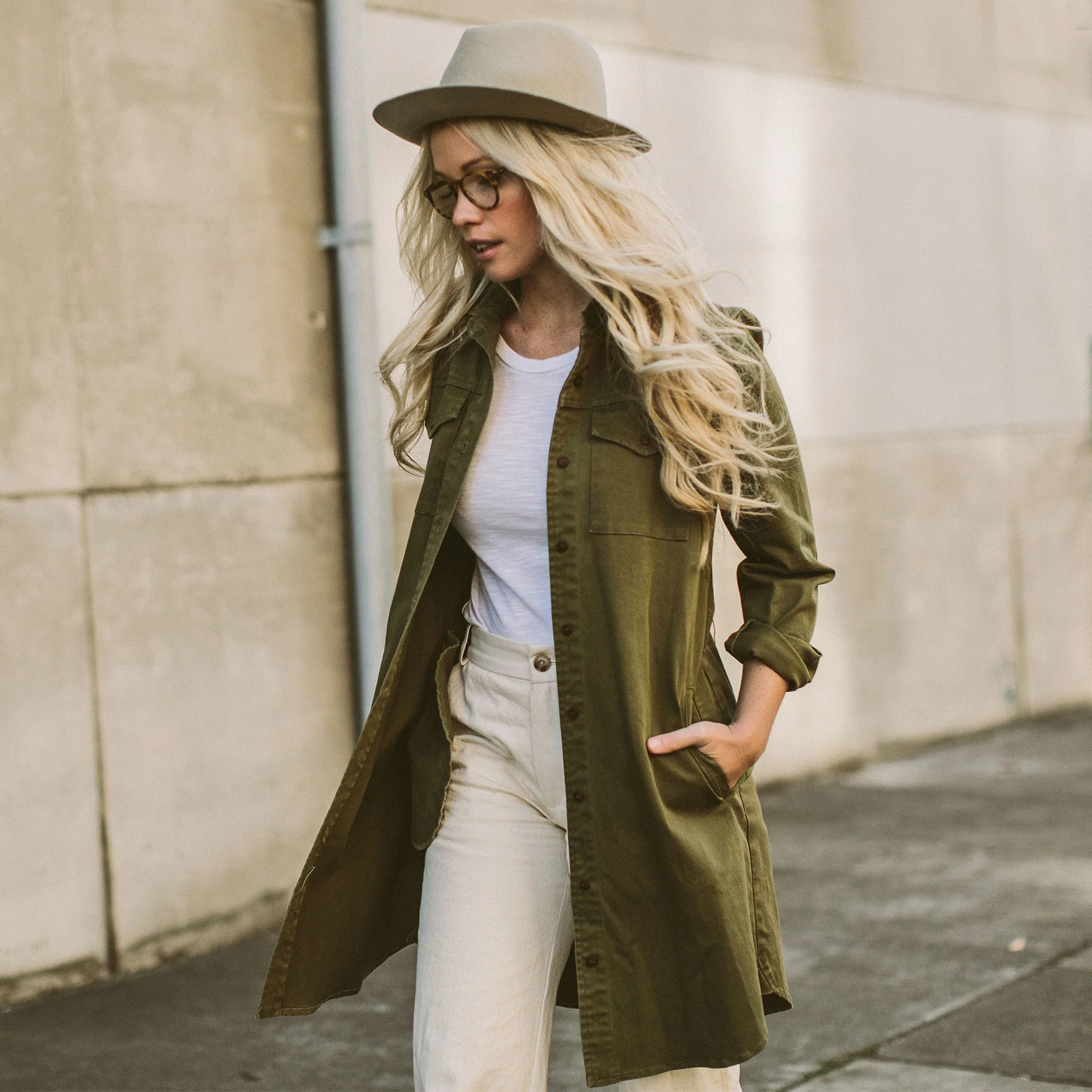 The Trench Dress in Army Green - Image 3