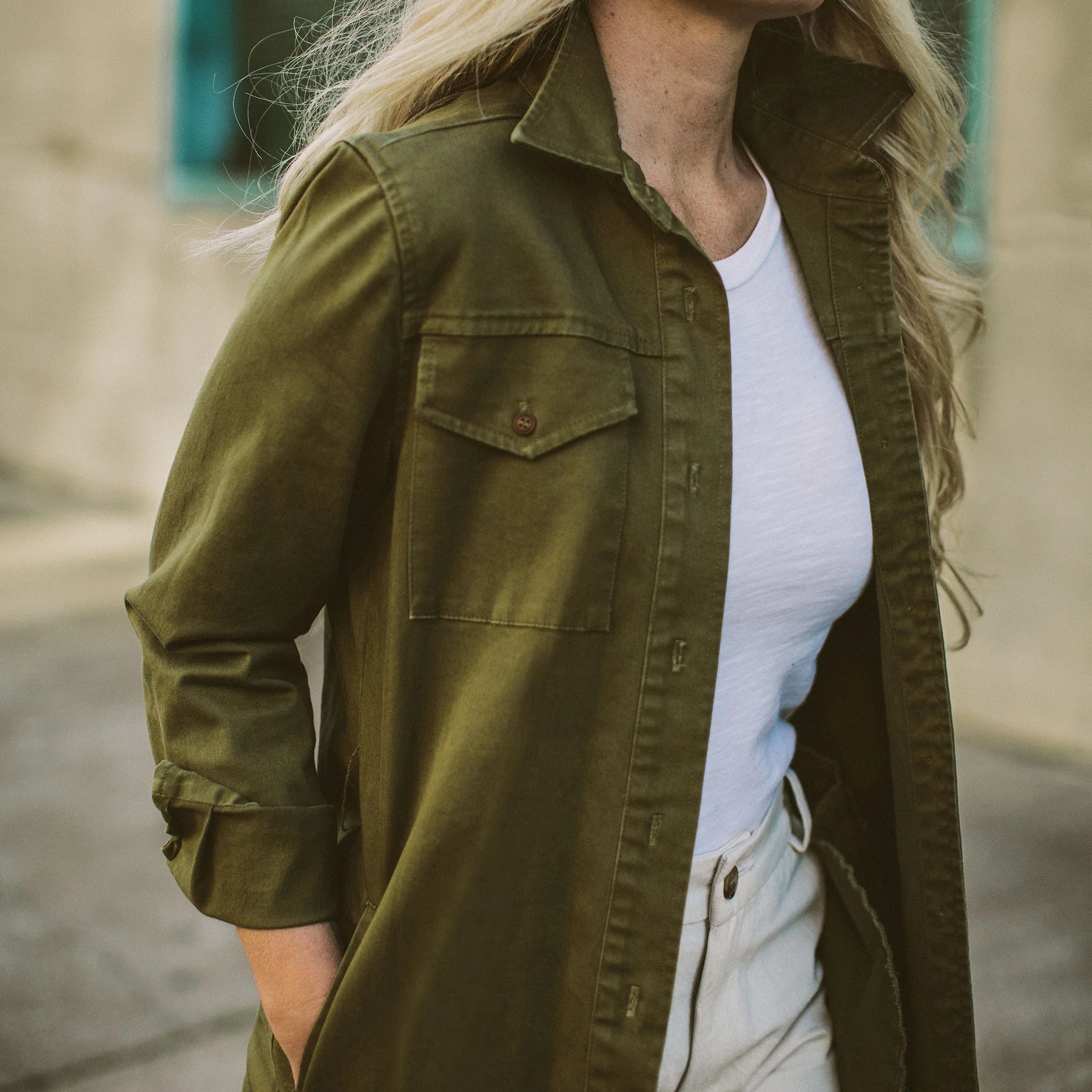 The Trench Dress in Army Green - Image 4
