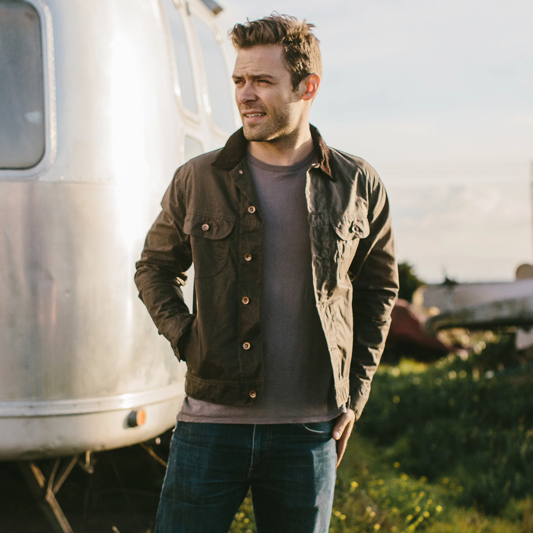 The Long Haul Jacket in Dark Oak Waxed Canvas - Image 2