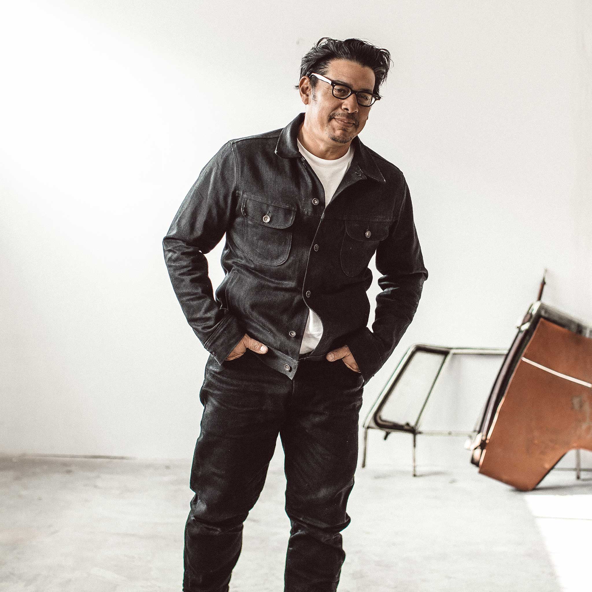 The Long Haul Jacket in Kuroki Mills Black Selvage - Image 2