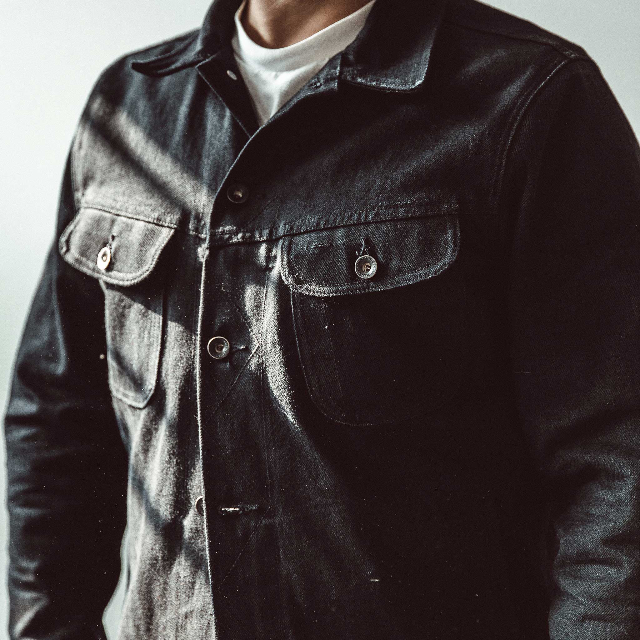 The Long Haul Jacket in Kuroki Mills Black Selvage - Image 4
