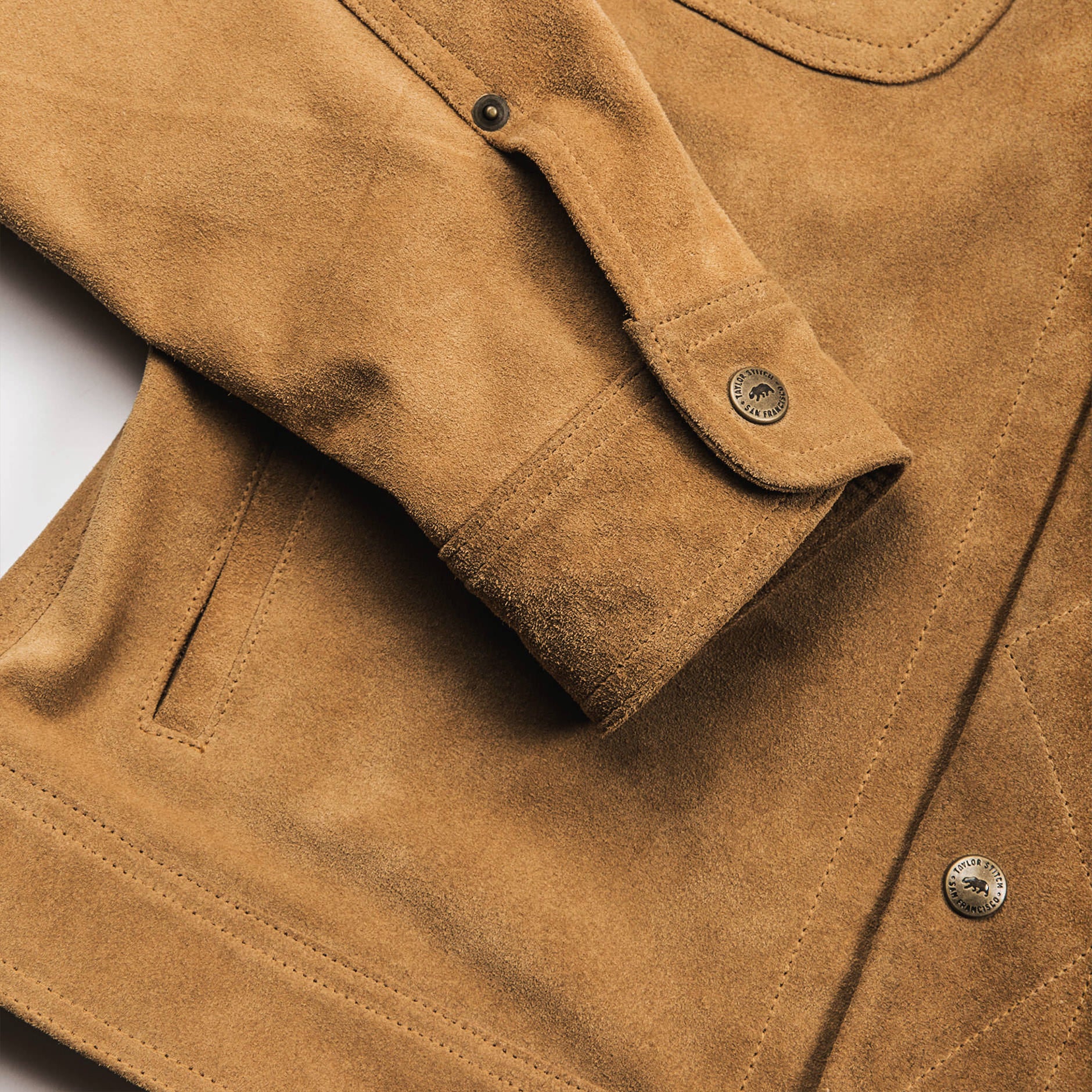 The Long Haul Jacket in Sand Weatherproof Suede - Image 10