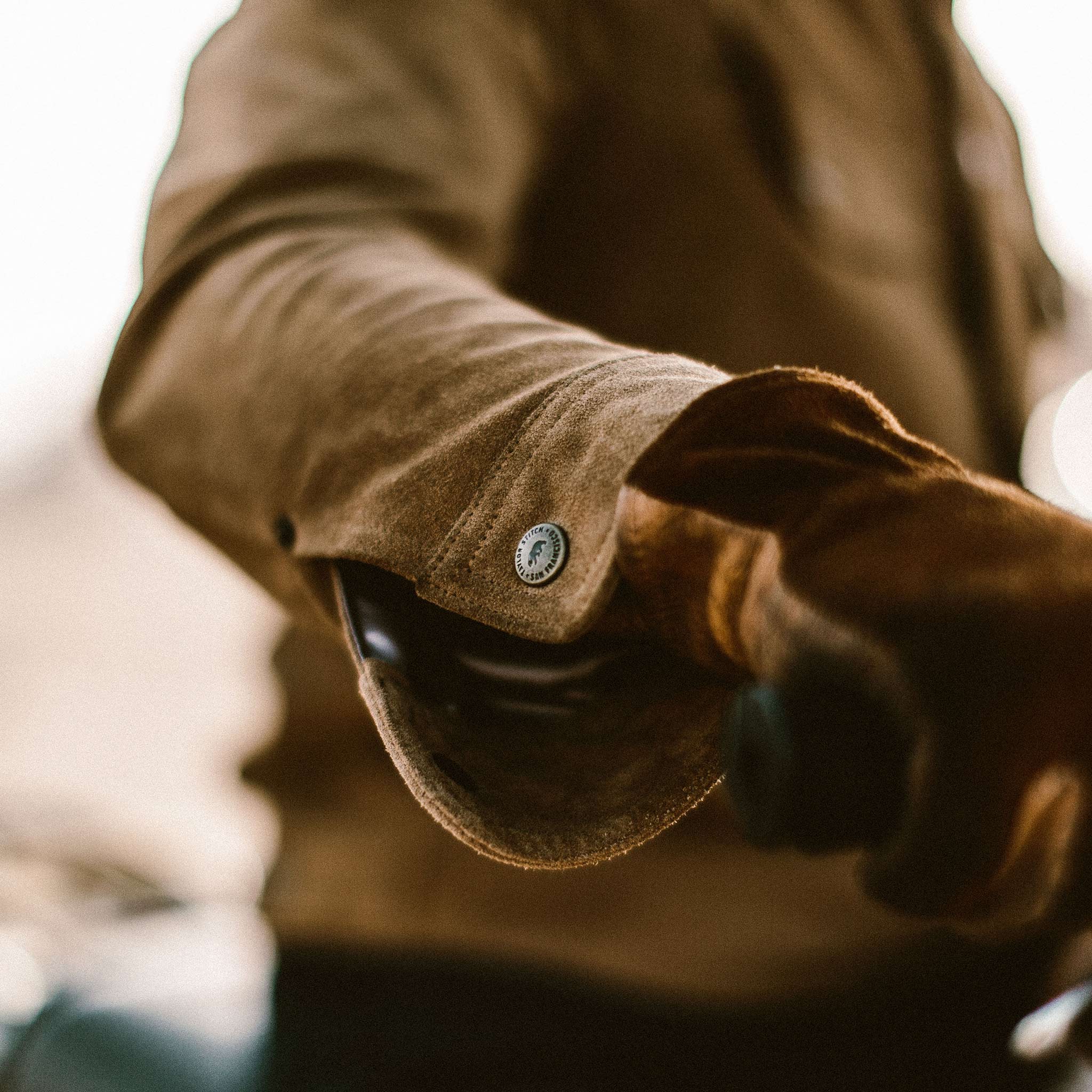 The Long Haul Jacket in Sand Weatherproof Suede - Image 5