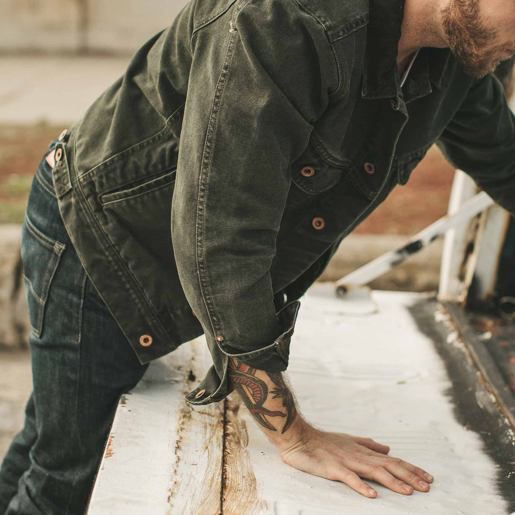 The Long Haul Jacket in Washed Olive Duck - Image 3