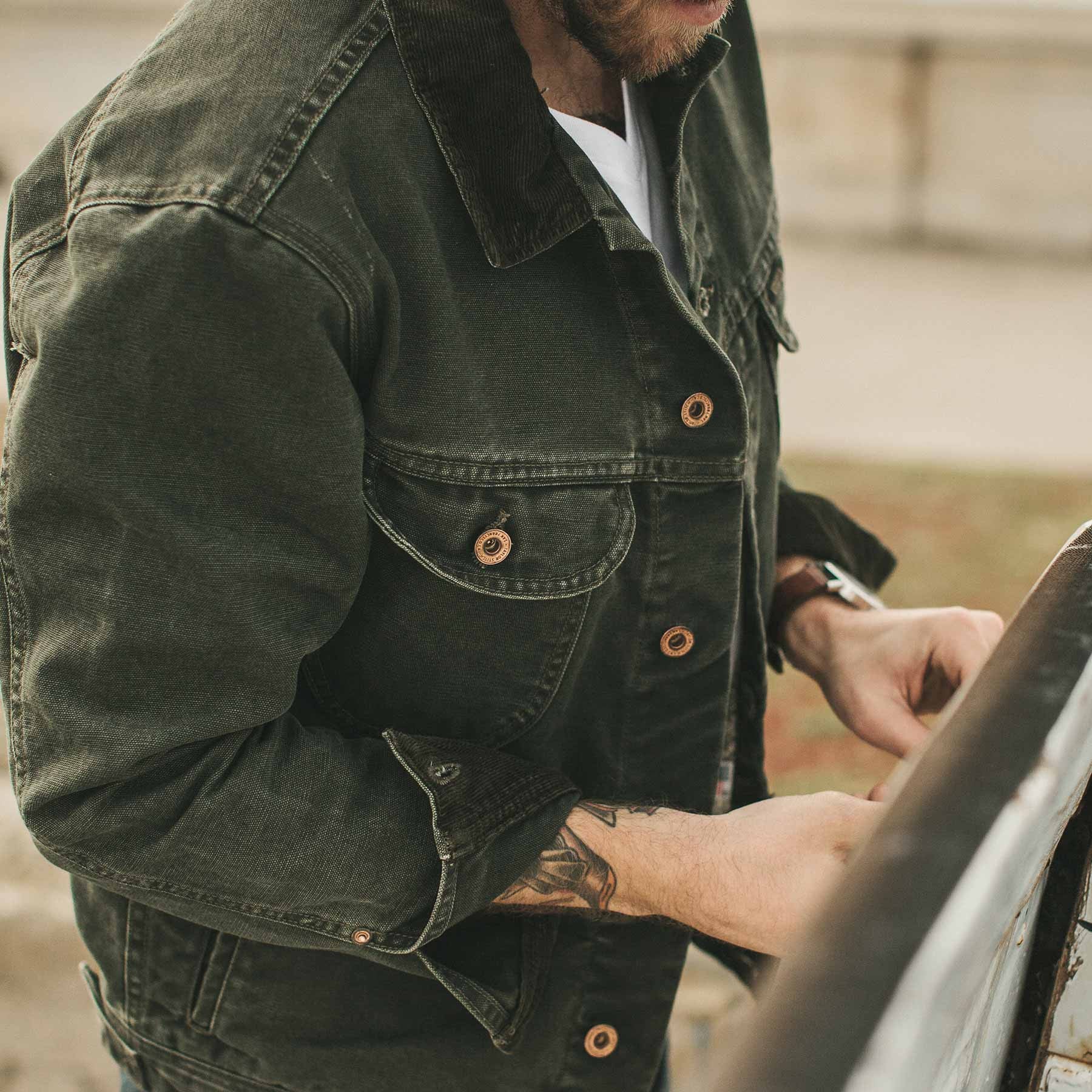The Long Haul Jacket in Washed Olive Duck - Image 4