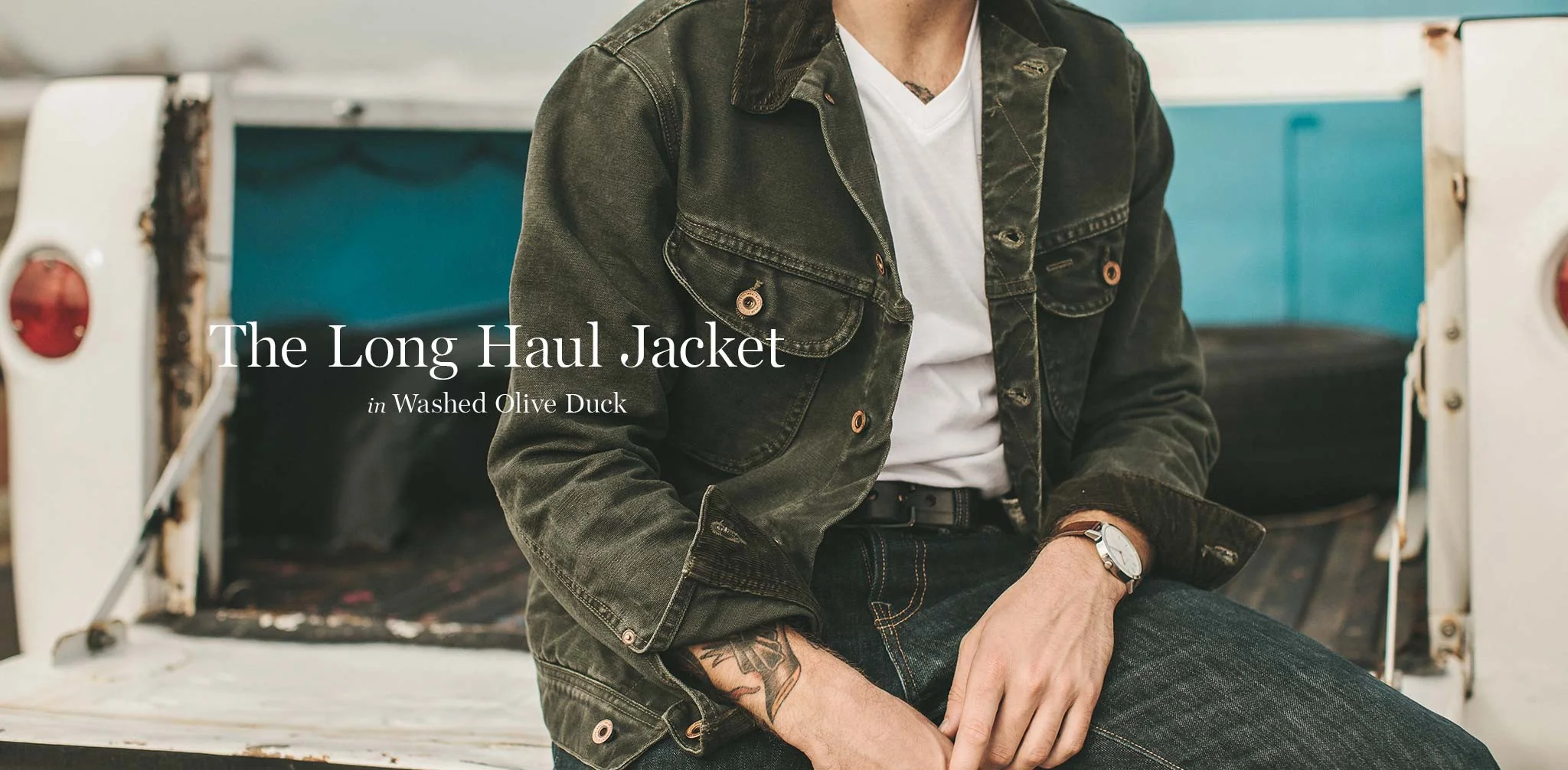 The Long Haul Jacket in Washed Olive Duck - Image 9