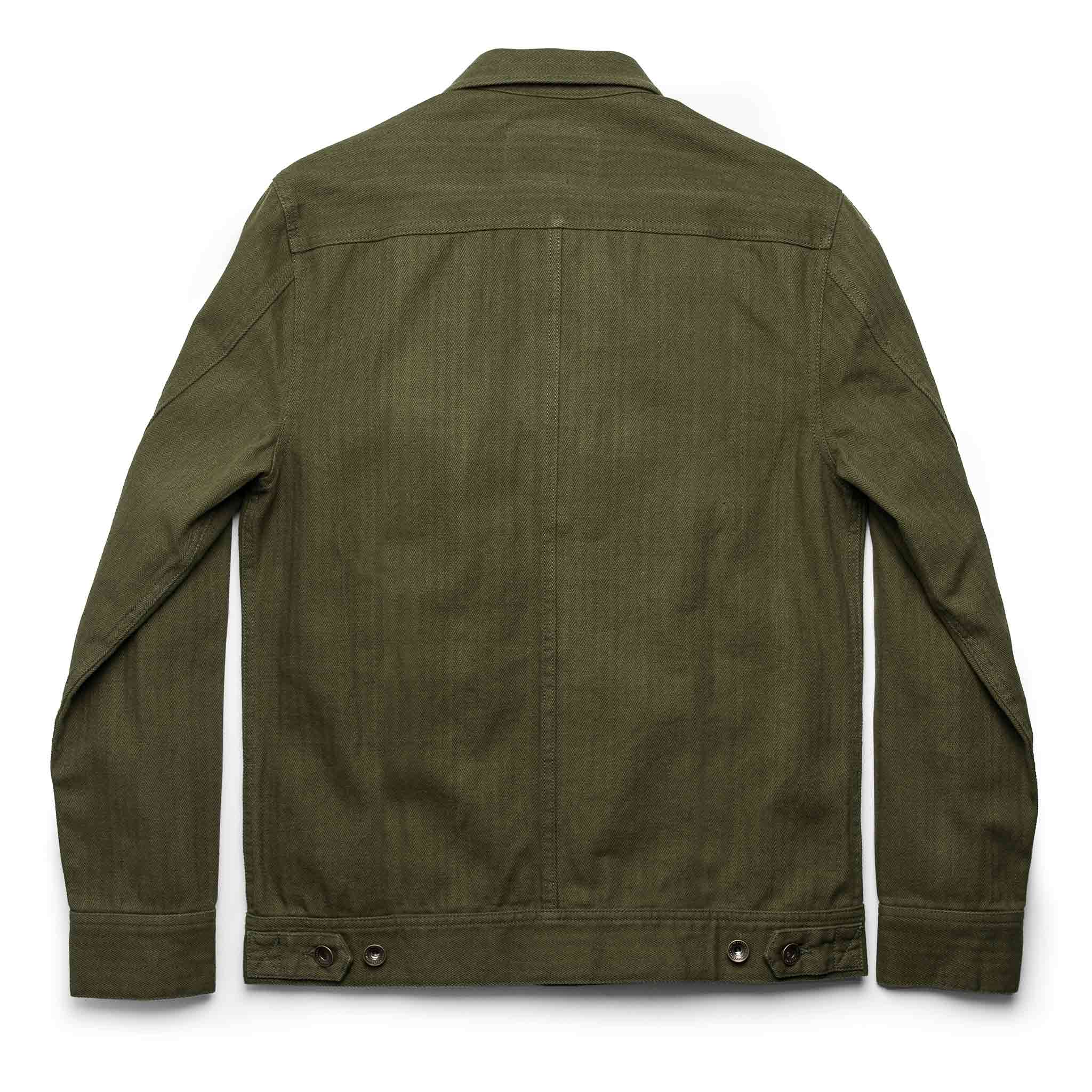 The Long Haul Jacket in Washed Olive Herringbone - Image 10