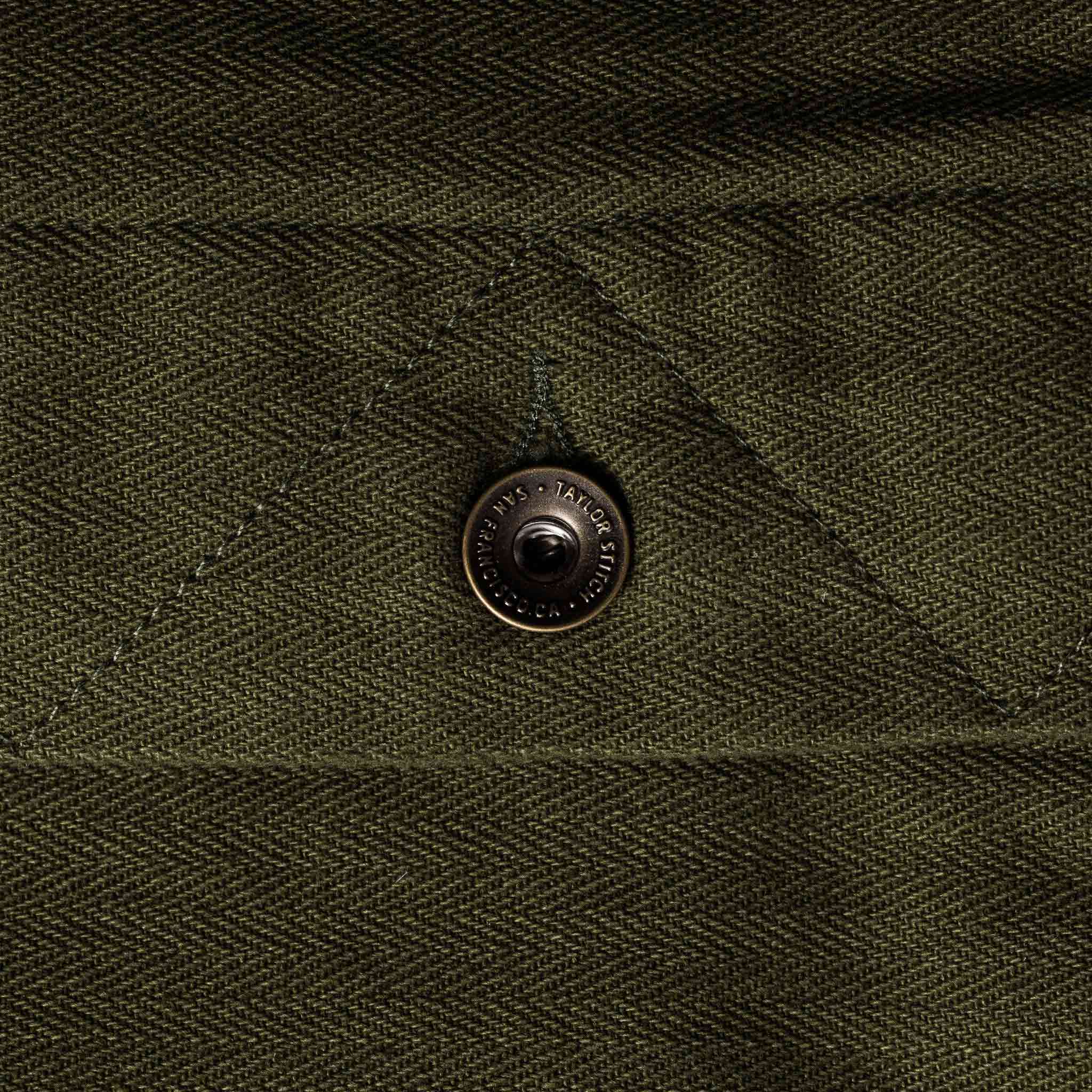 The Long Haul Jacket in Washed Olive Herringbone - Image 8