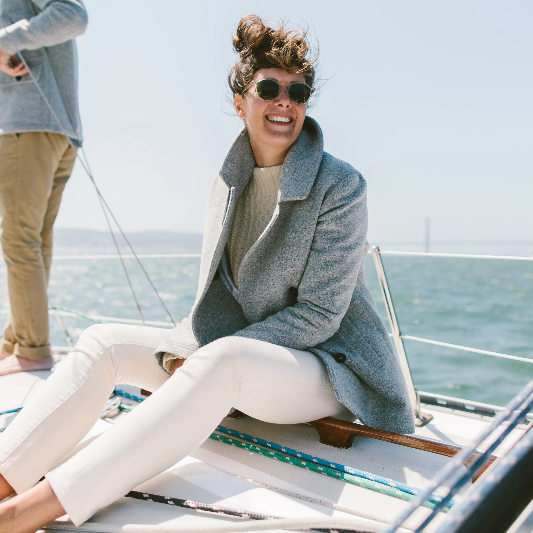 The Mariner Peacoat in Ash Donegal Lambswool - Image 3
