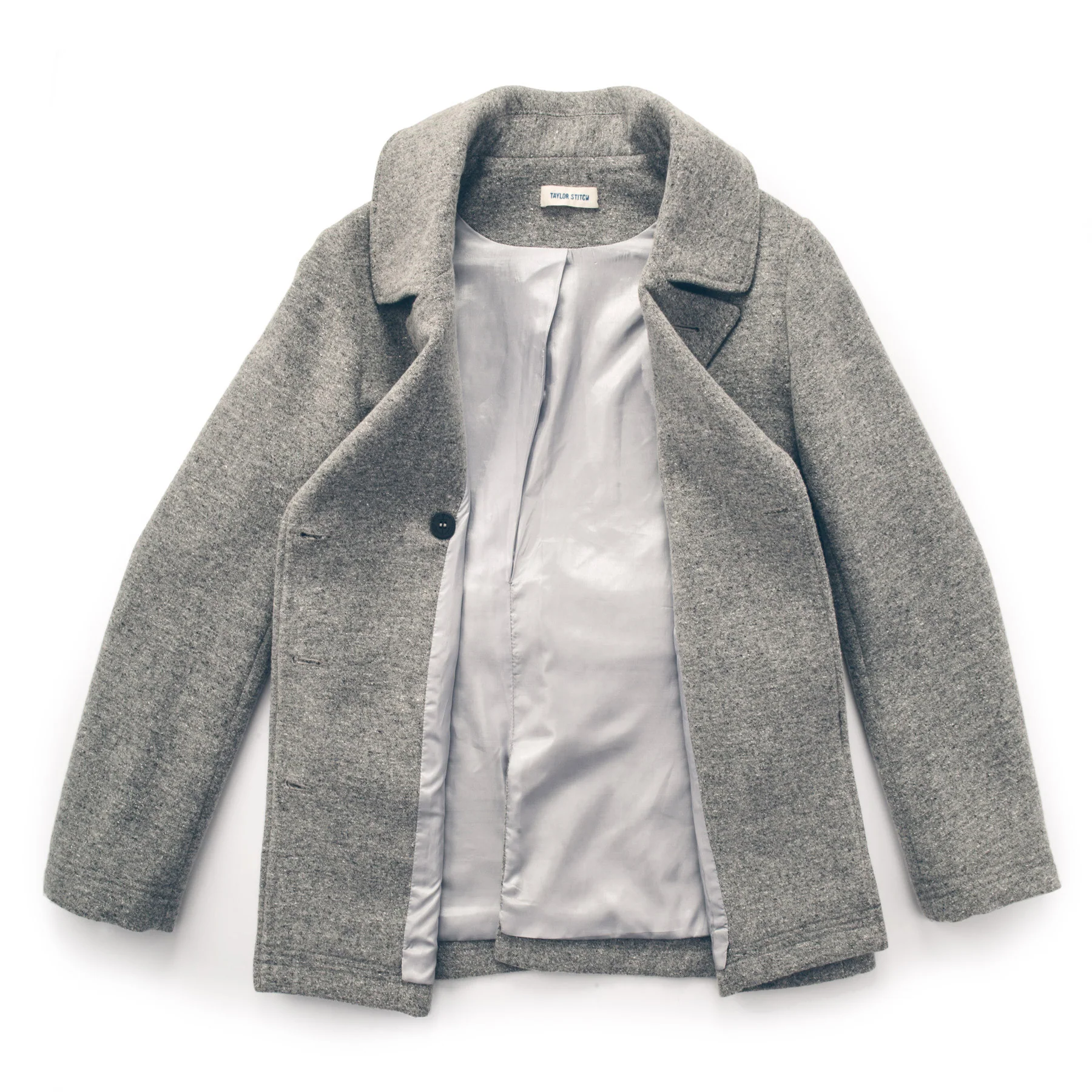 The Mariner Peacoat in Ash Donegal Lambswool - Image 9