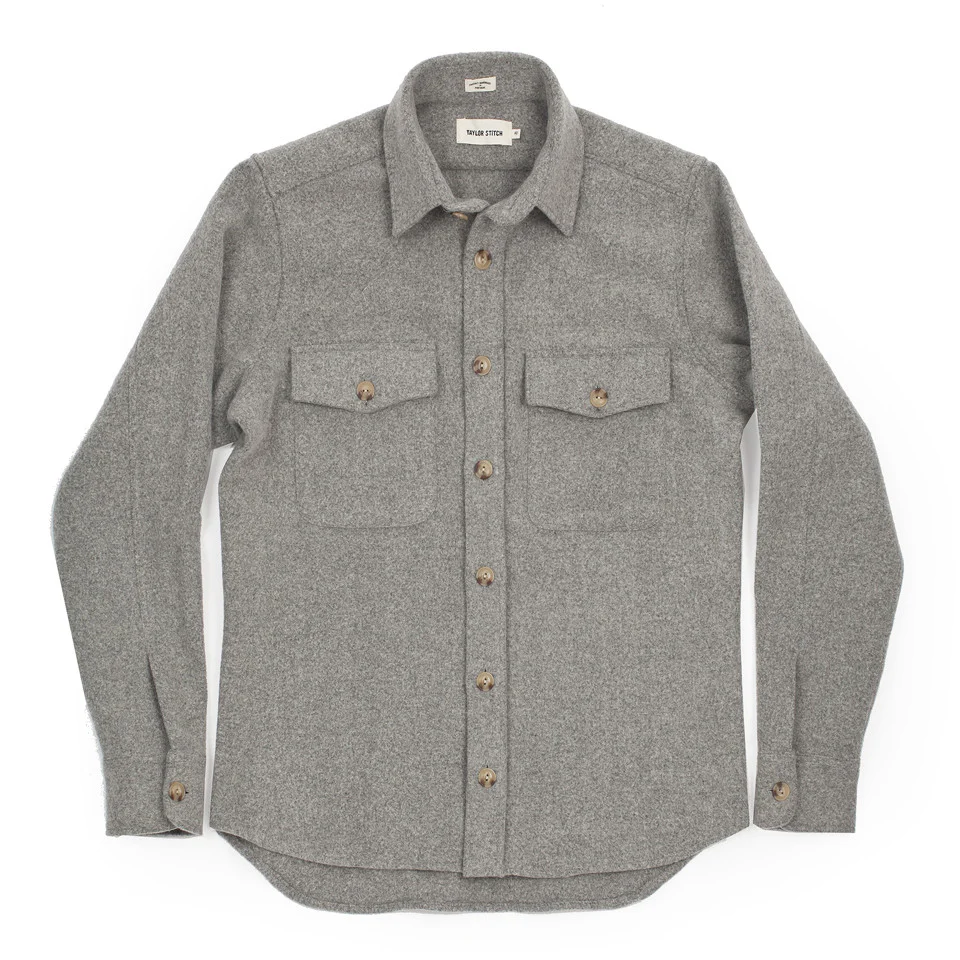 The Maritime Shirt Jacket in Ash Melton Wool - Image 3