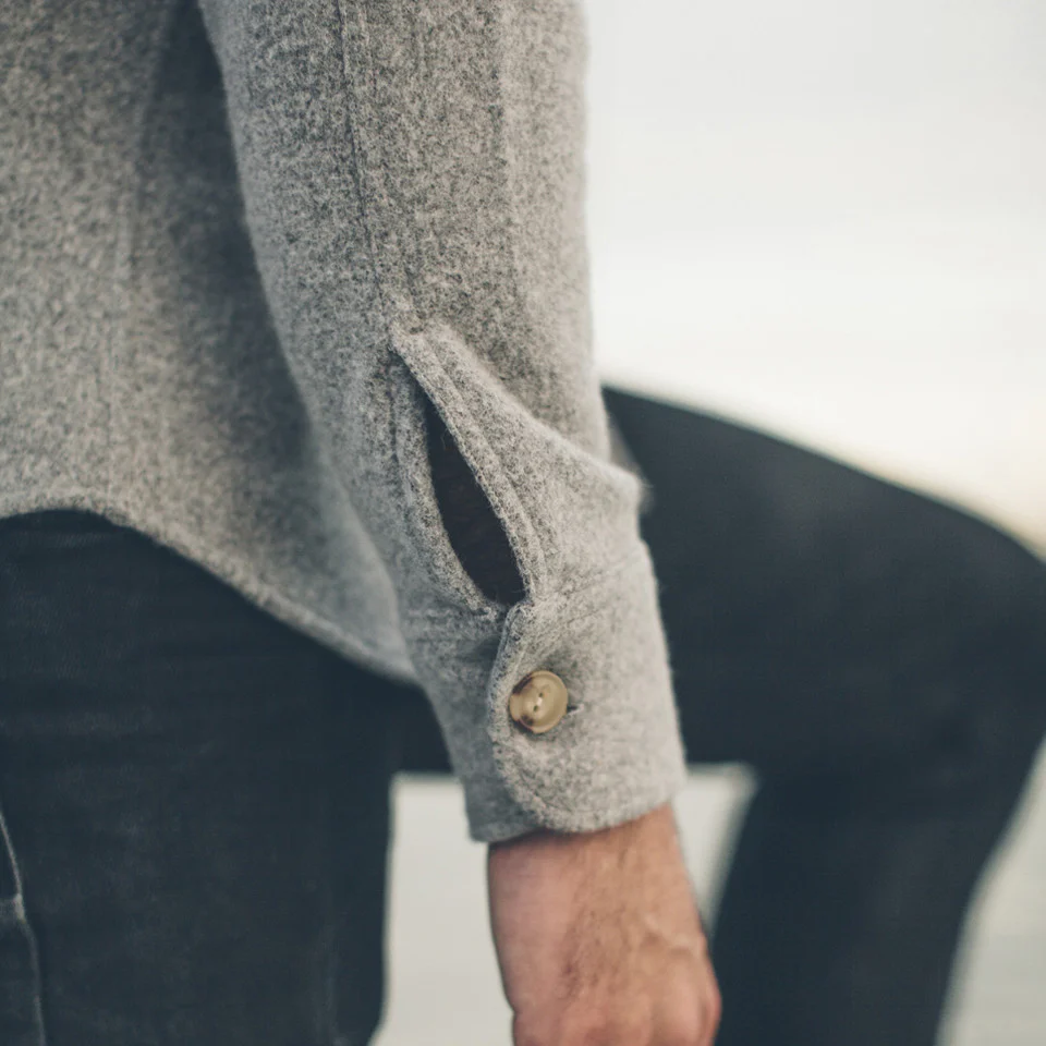 The Maritime Shirt Jacket in Ash Melton Wool - Image 5
