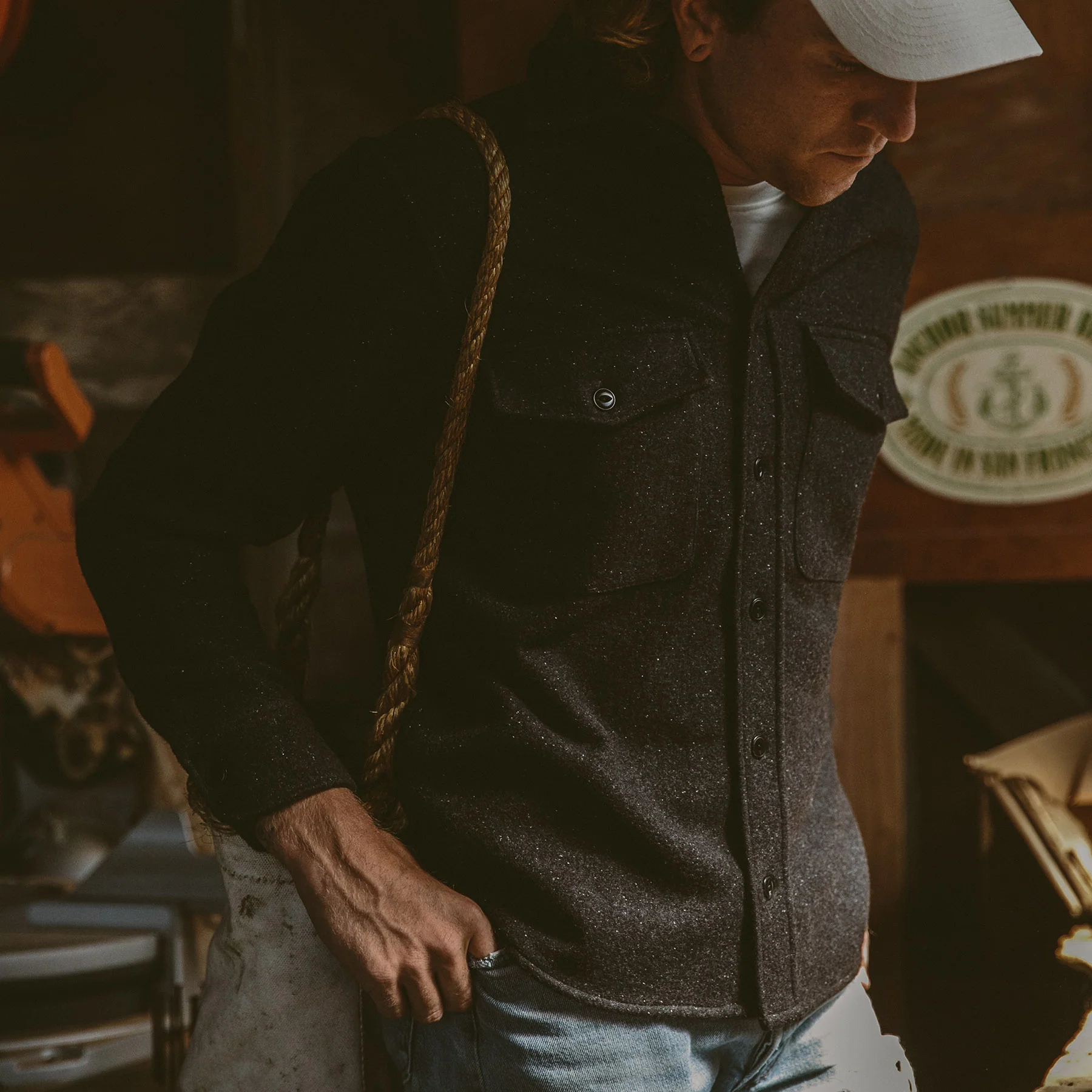 The Maritime Shirt Jacket in Charcoal - Image 3