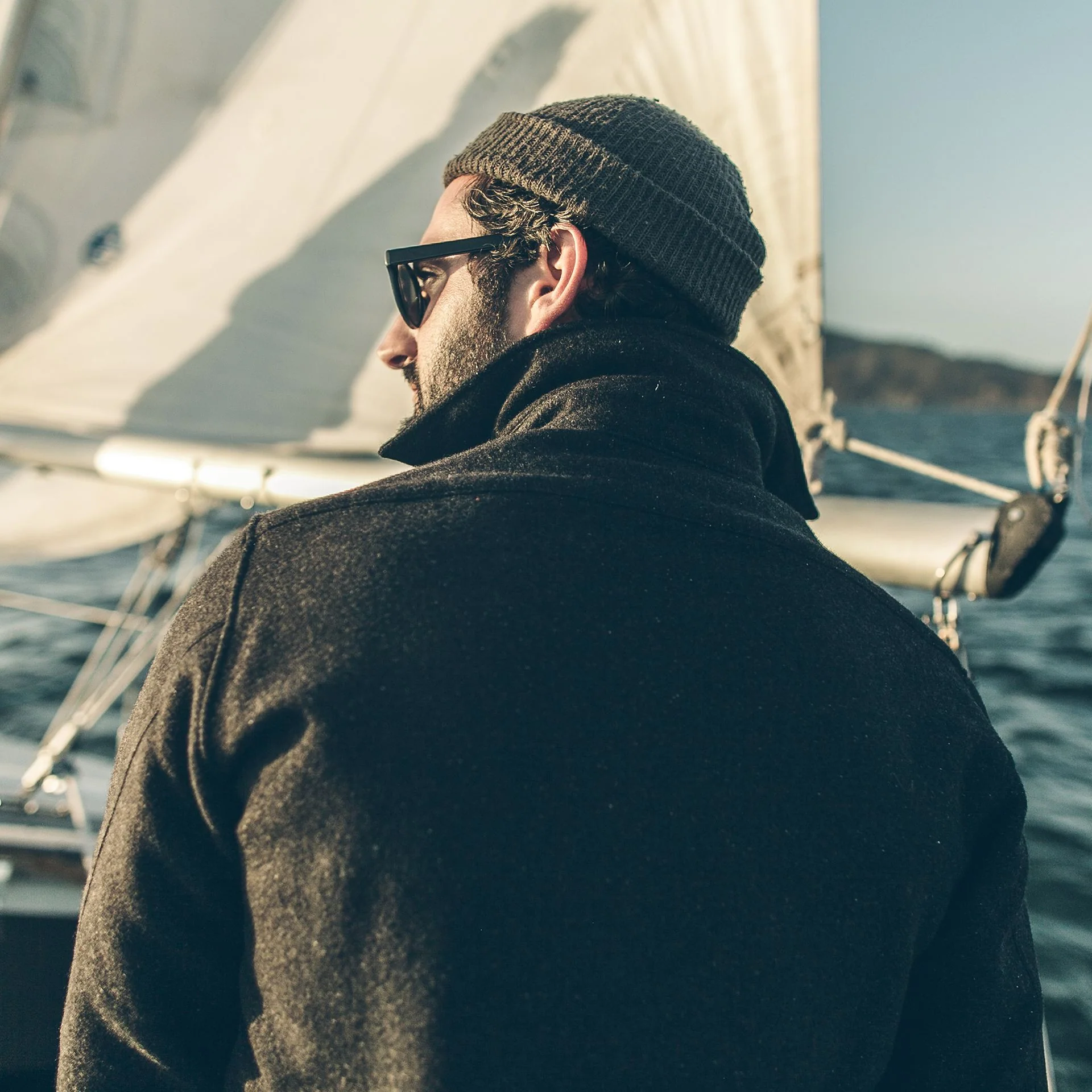 The Maritime Shirt Jacket in Charcoal Donegal Wool - Image 5