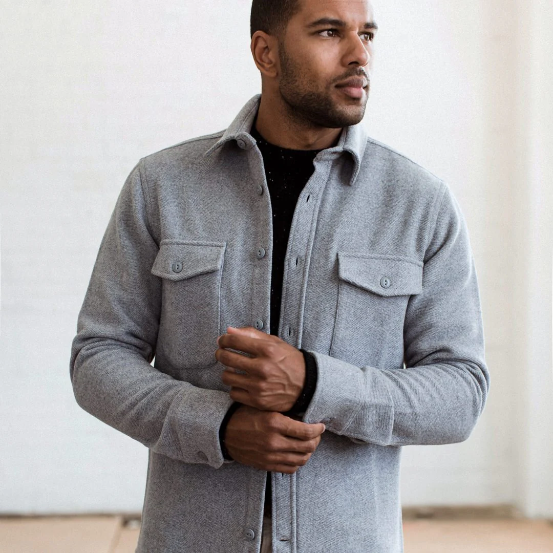 The Maritime Shirt Jacket in Heather Ash Wave - Image 2