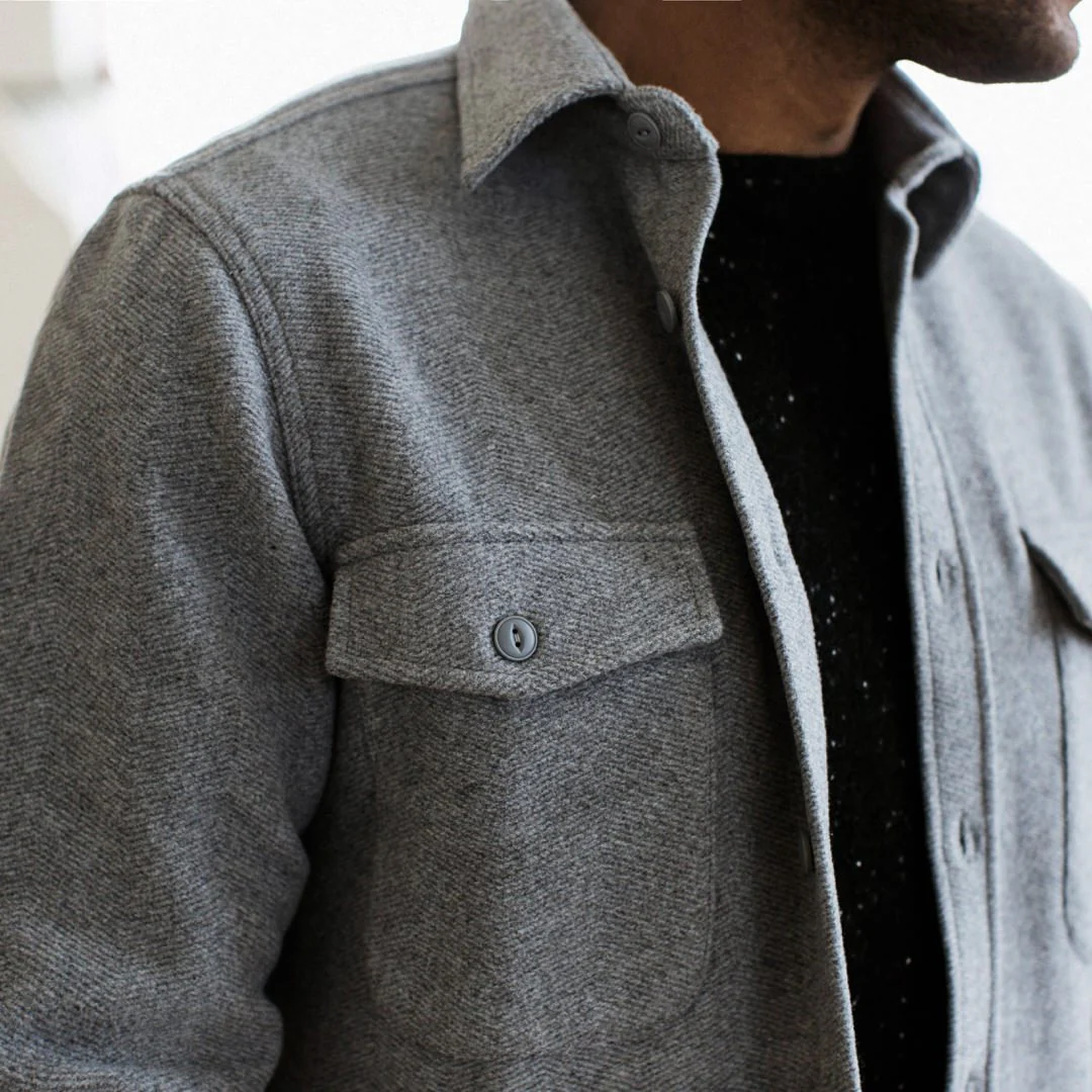 The Maritime Shirt Jacket in Heather Ash Wave - Image 3