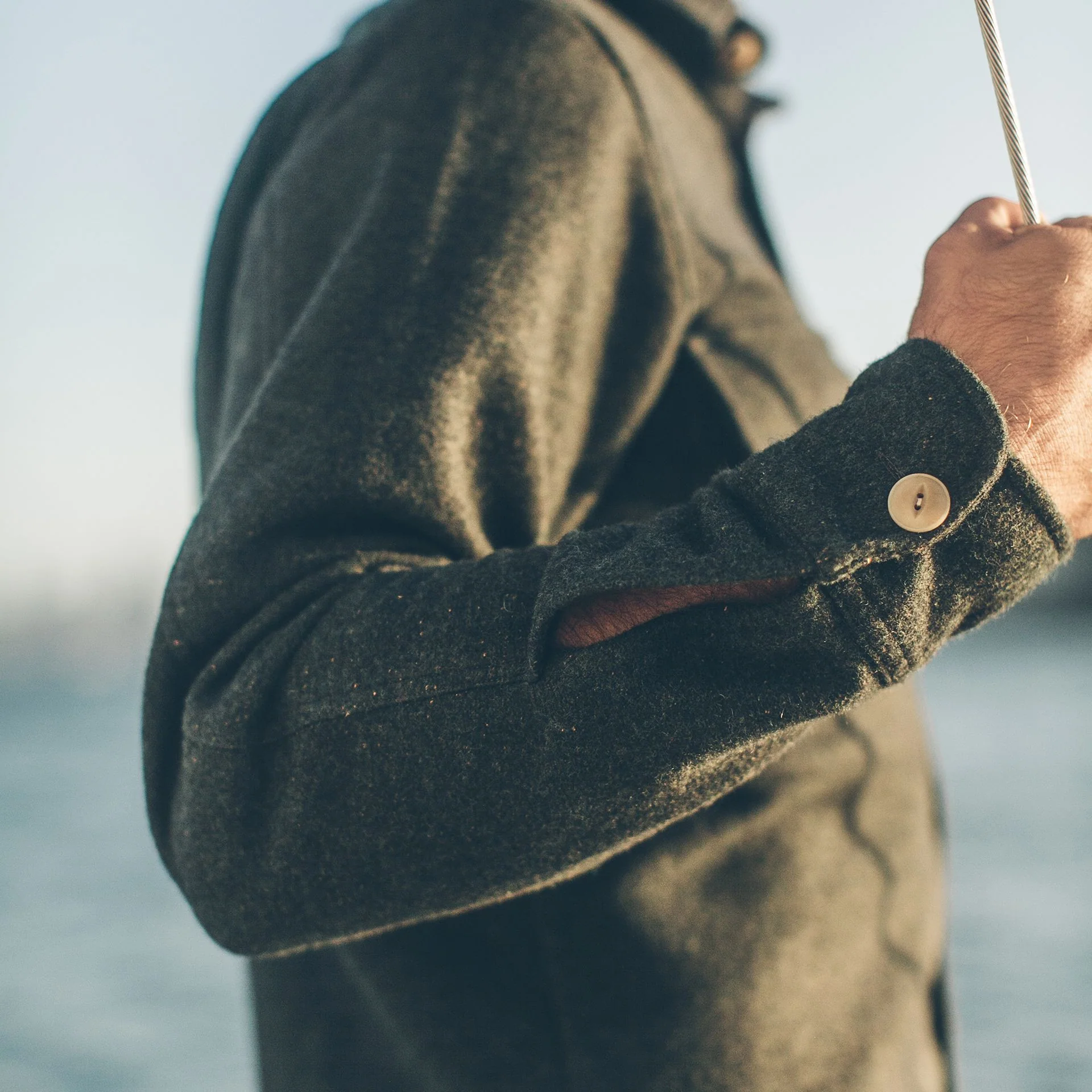 The Maritime Shirt Jacket in Moss Donegal Wool - Image 5