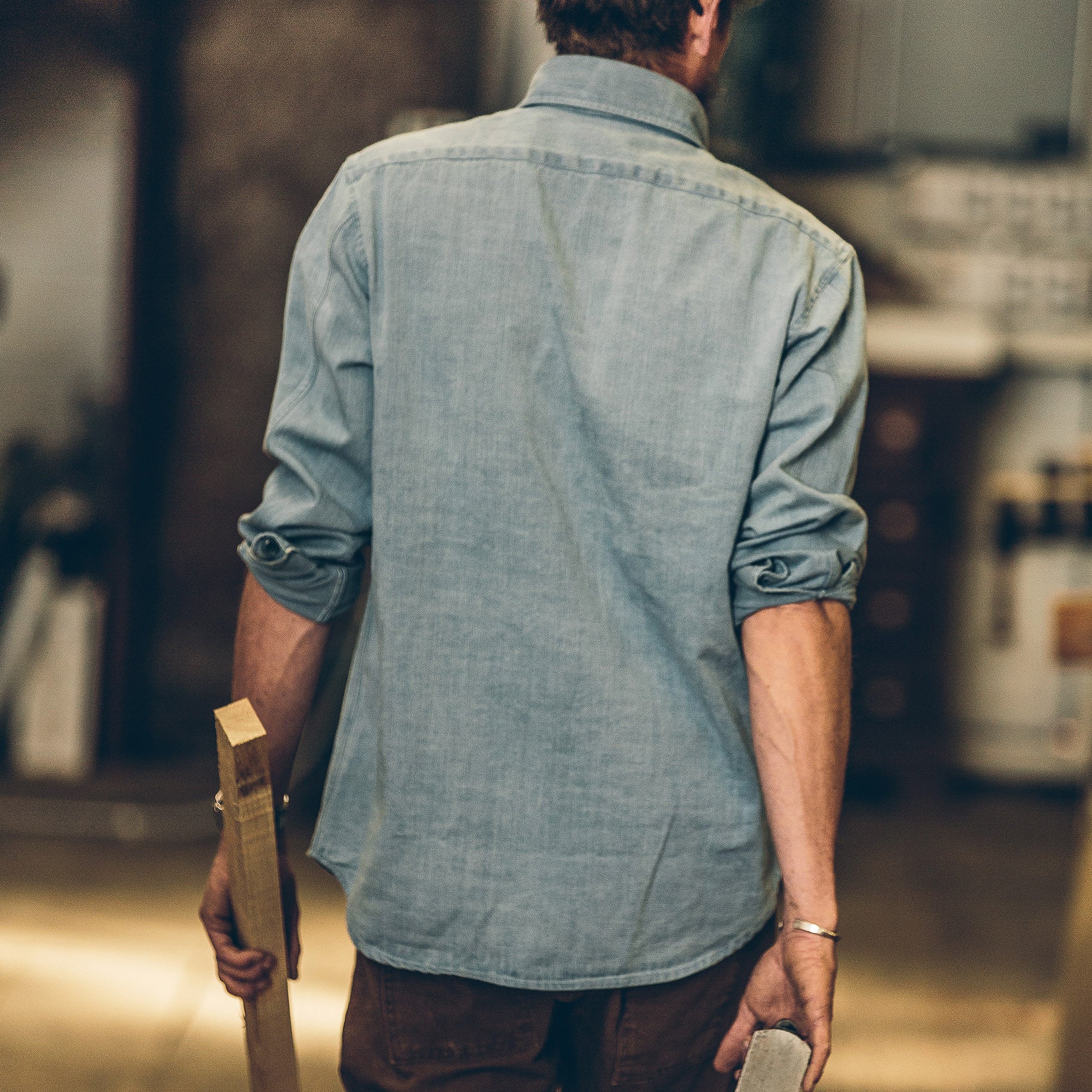 The Maritime Shirt Jacket in Sun Bleached Indigo - Image 5