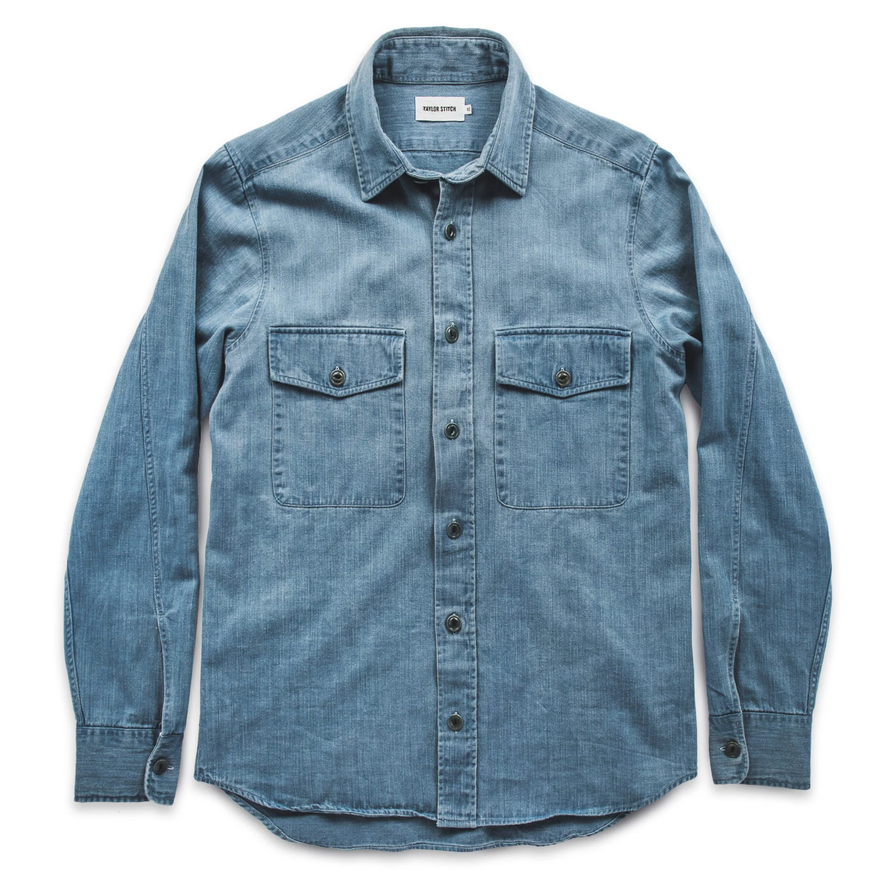 The Maritime Shirt Jacket in Sun Bleached Indigo - Image 7