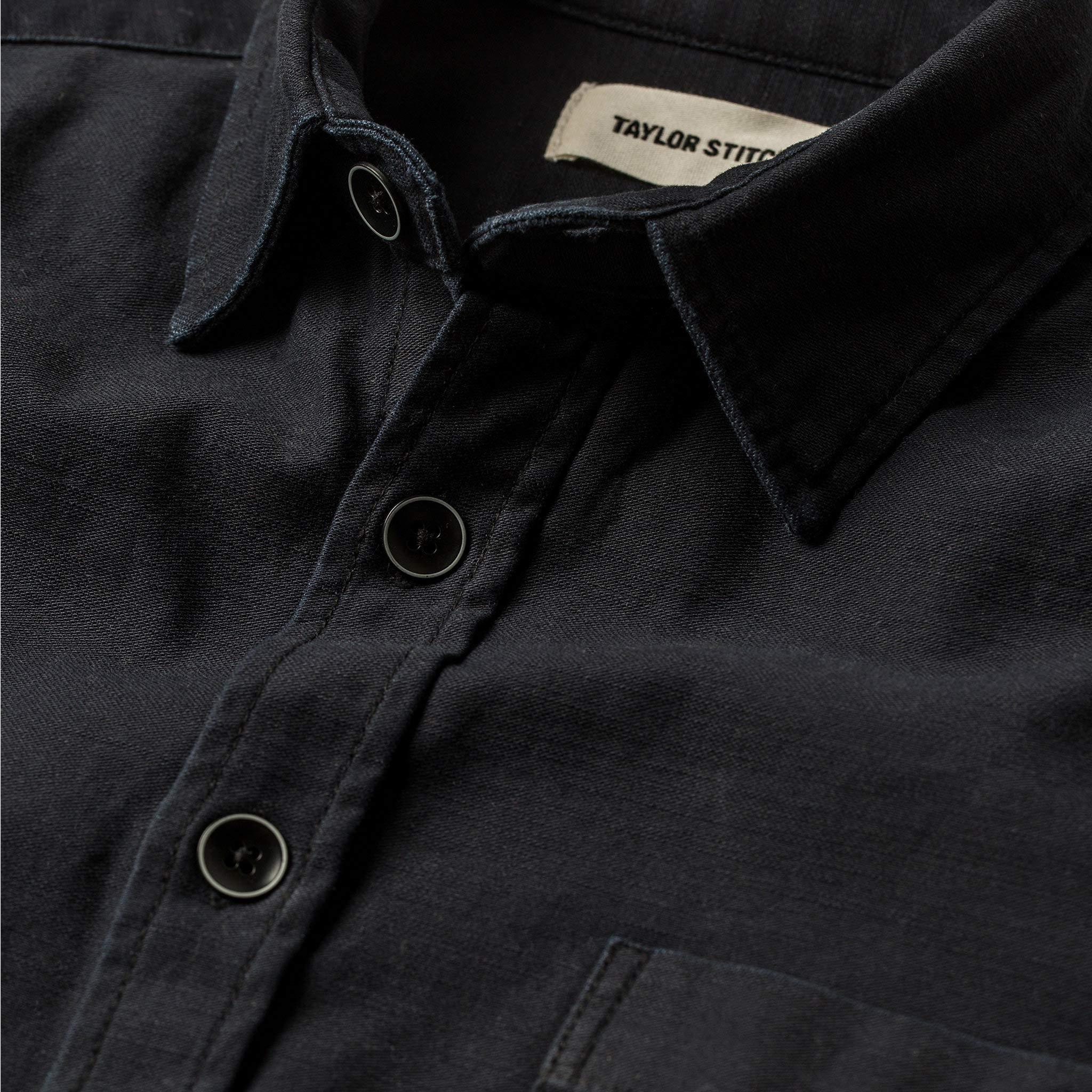 The Mechanic Shirt in Black Reverse Sateen - Image 6