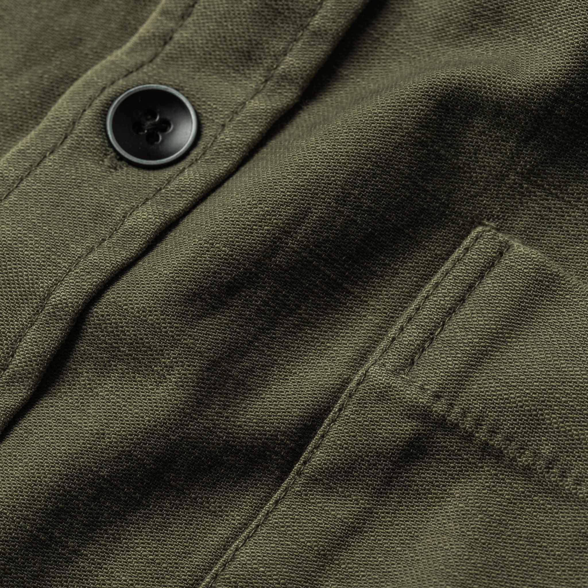 The Mechanic Shirt in Olive Reverse Sateen - Image 7
