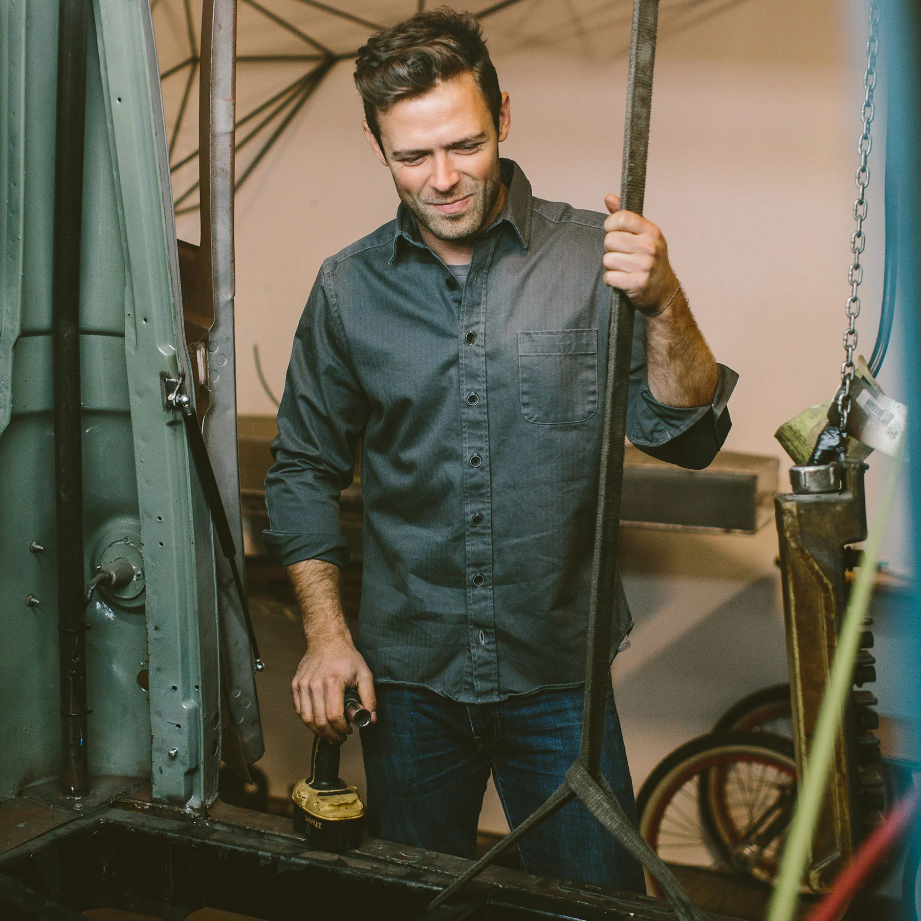 The Mechanic in Washed Charcoal Herringbone - Image 2