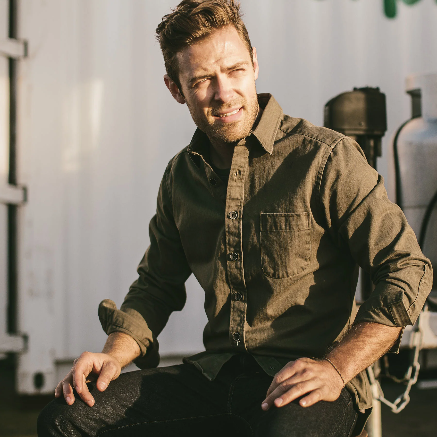 The Mechanic in Washed Olive Herringbone - Image 2