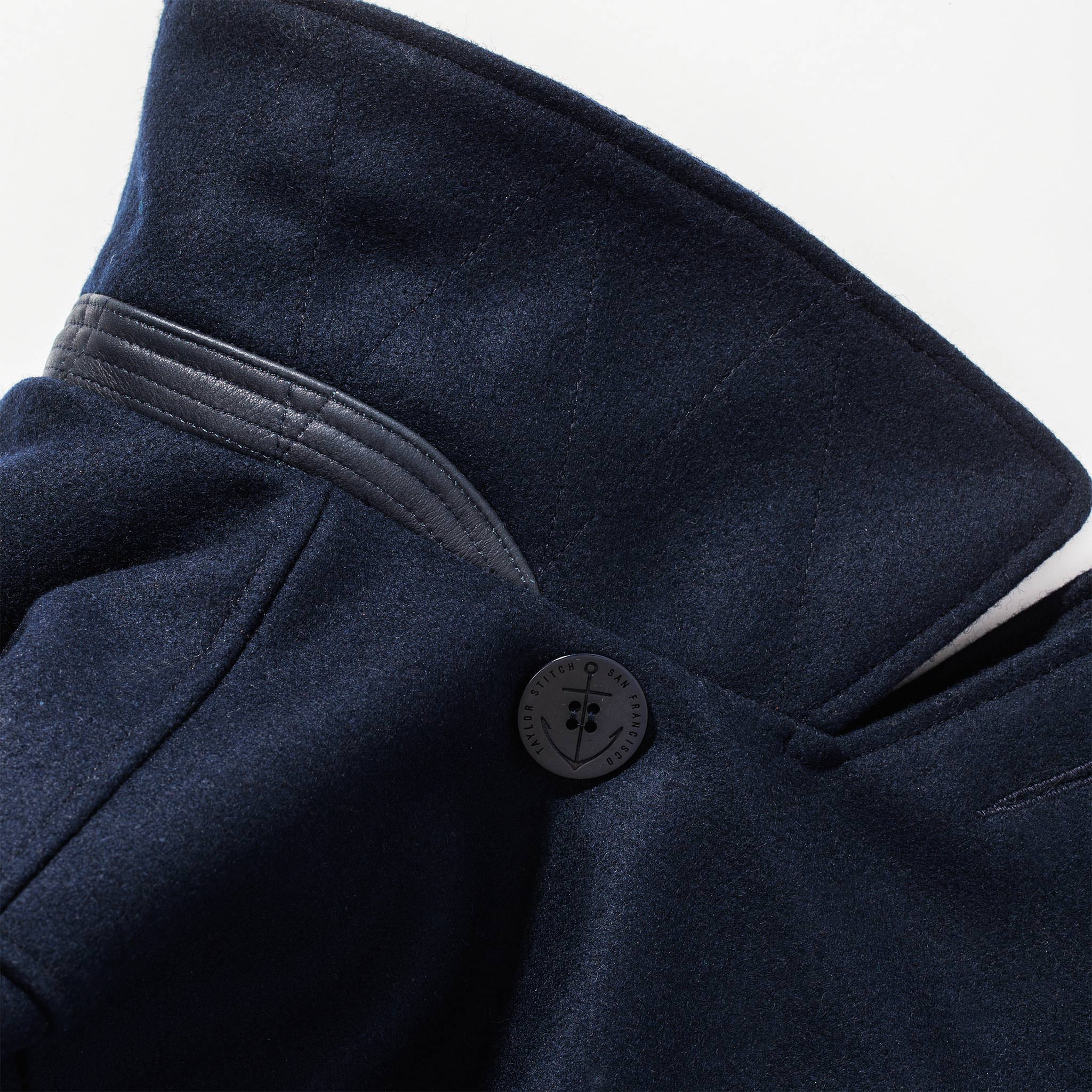 The Mendocino Peacoat in Navy Melton Wool - Image 17