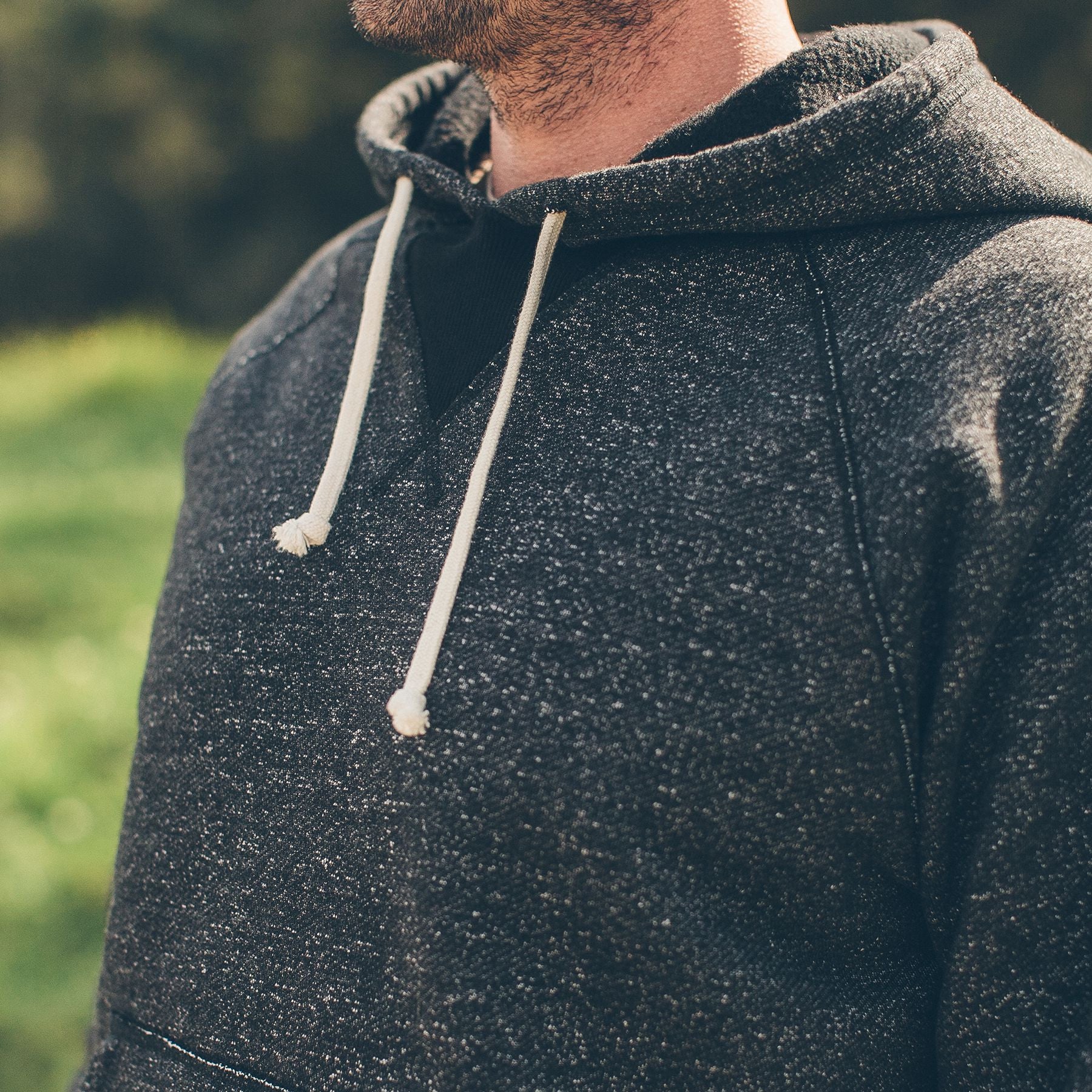 The Hoodie in Charcoal Fleck Fleece - Image 4