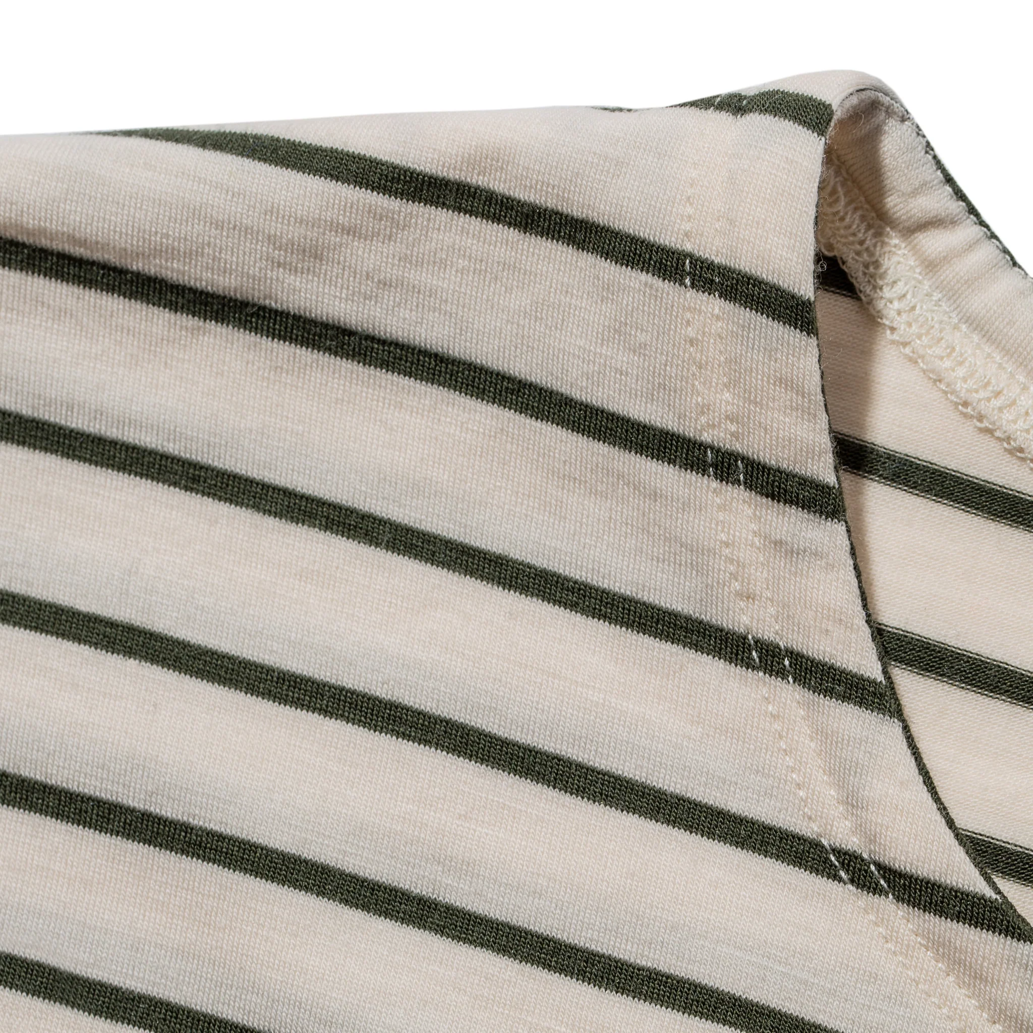 The Mercerized Merino Tee in Forest Stripe - Image 5