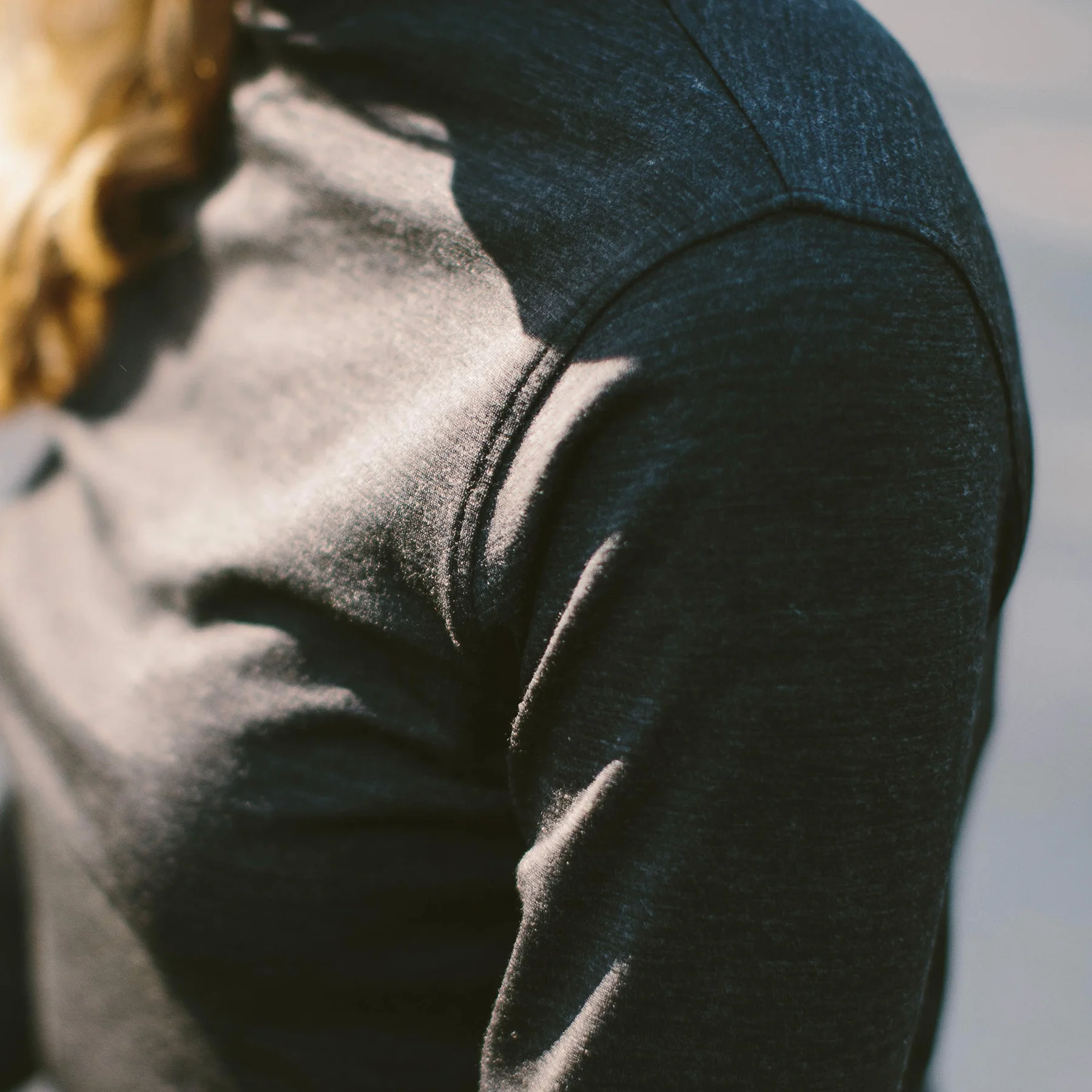The Mercerized Merino Turtle Neck in Heather Black - Image 5