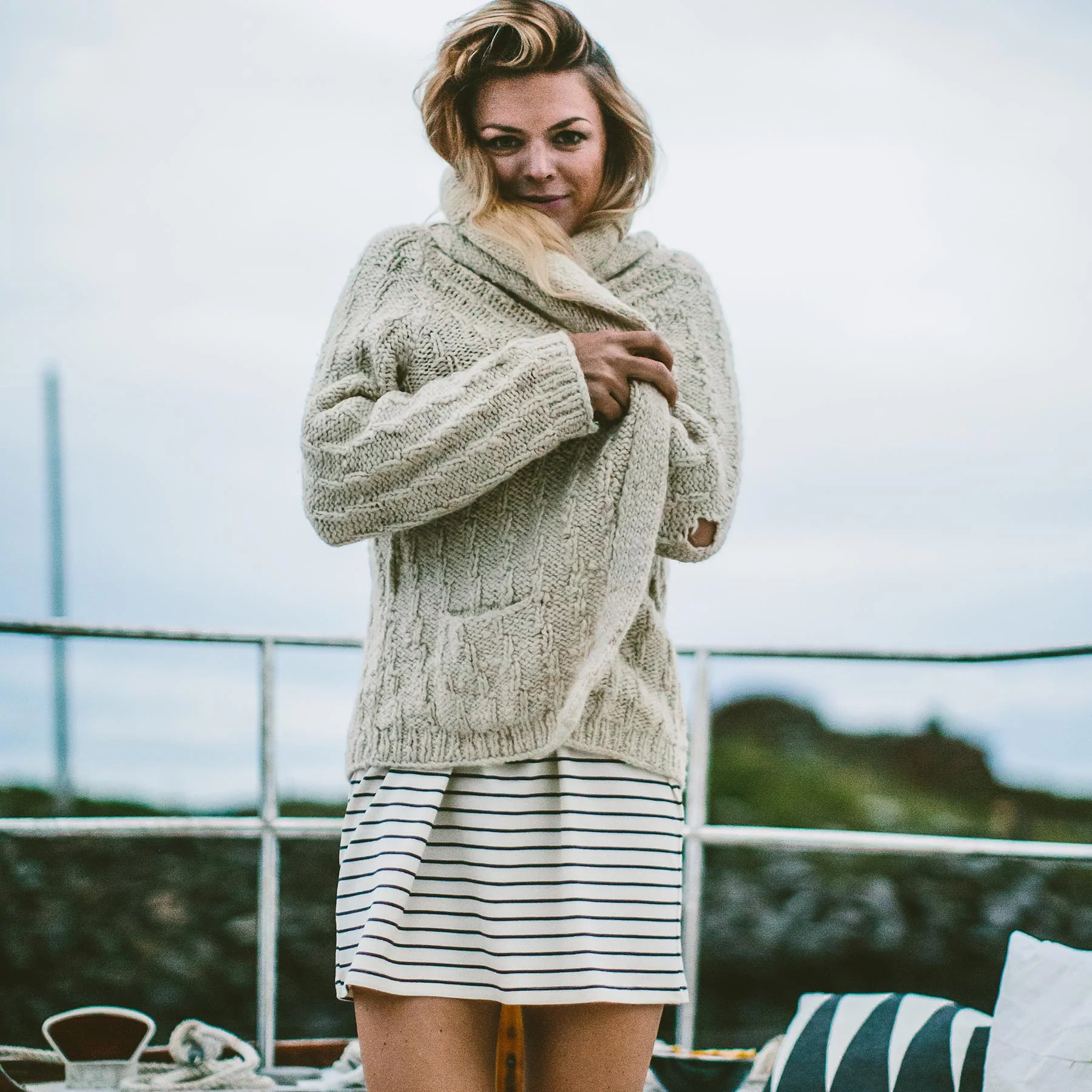 The Sausalito Dress in Navy Stripe Mercerized Merino - Image 5